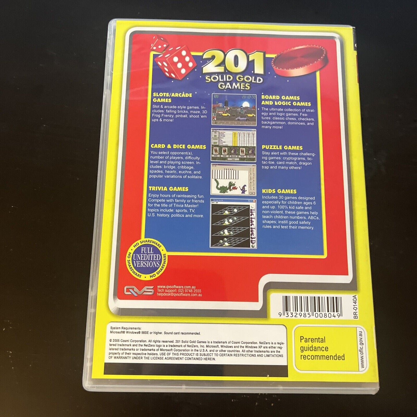 201 Solid Gold Games - PC CDROM Arcade Board Card Logic Kids Trivia Puzzles