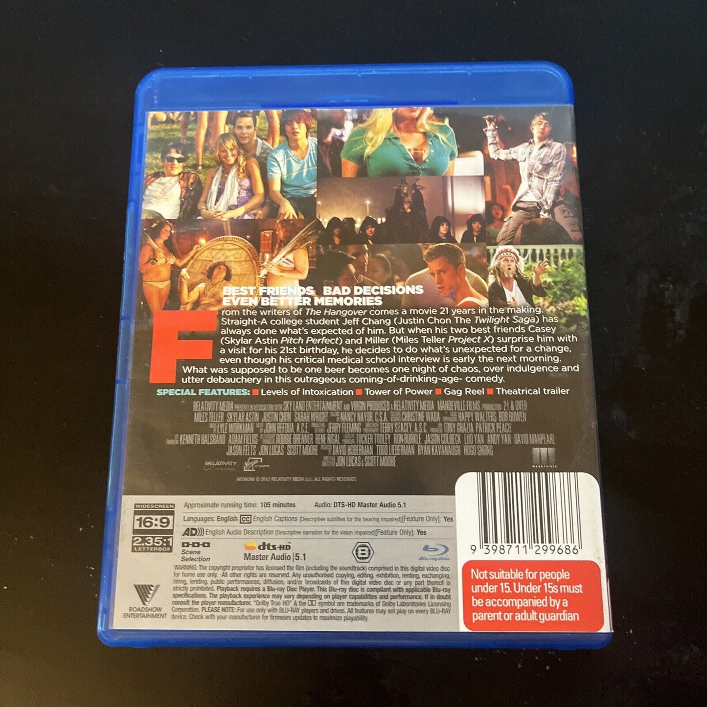 21 & Over (Blu-ray, 2013) Miles Teller, Skylar Astin, Justin Chon Region B