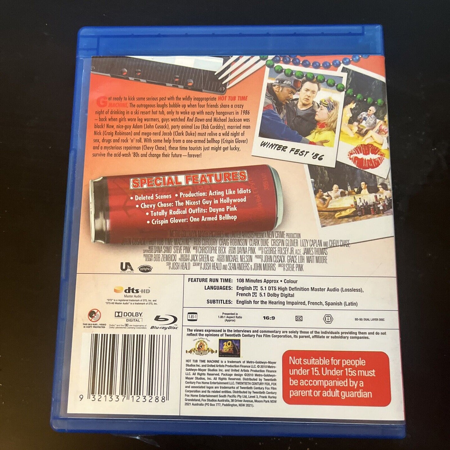 Hot Tub Time Machine (Blu-ray, 2010) John Cusack, Clark Duke  Region B