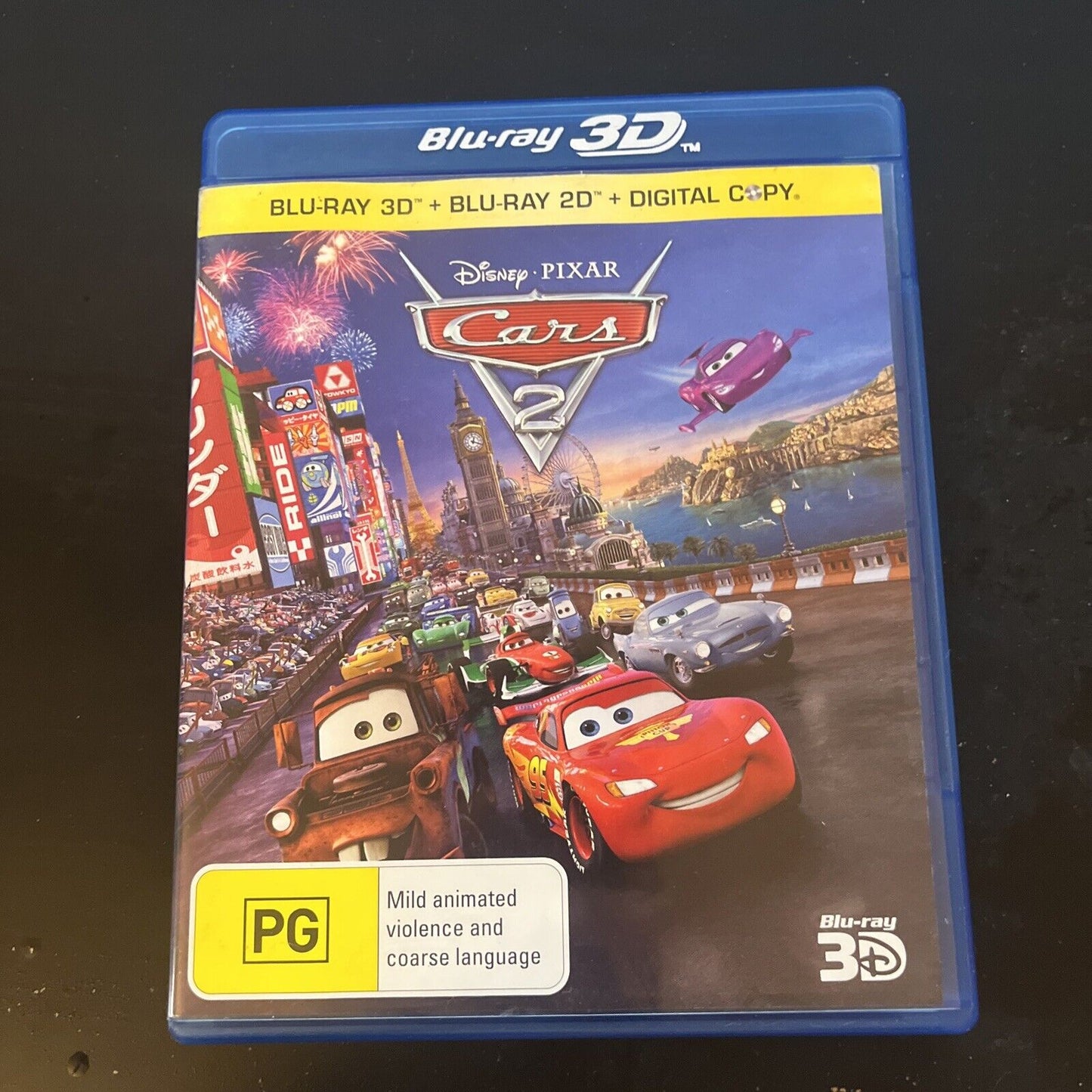 Cars 2 3D  (Blu-ray 3D,  2011, 3-Disc) Owen Wilson, Michael Caine  All Regions