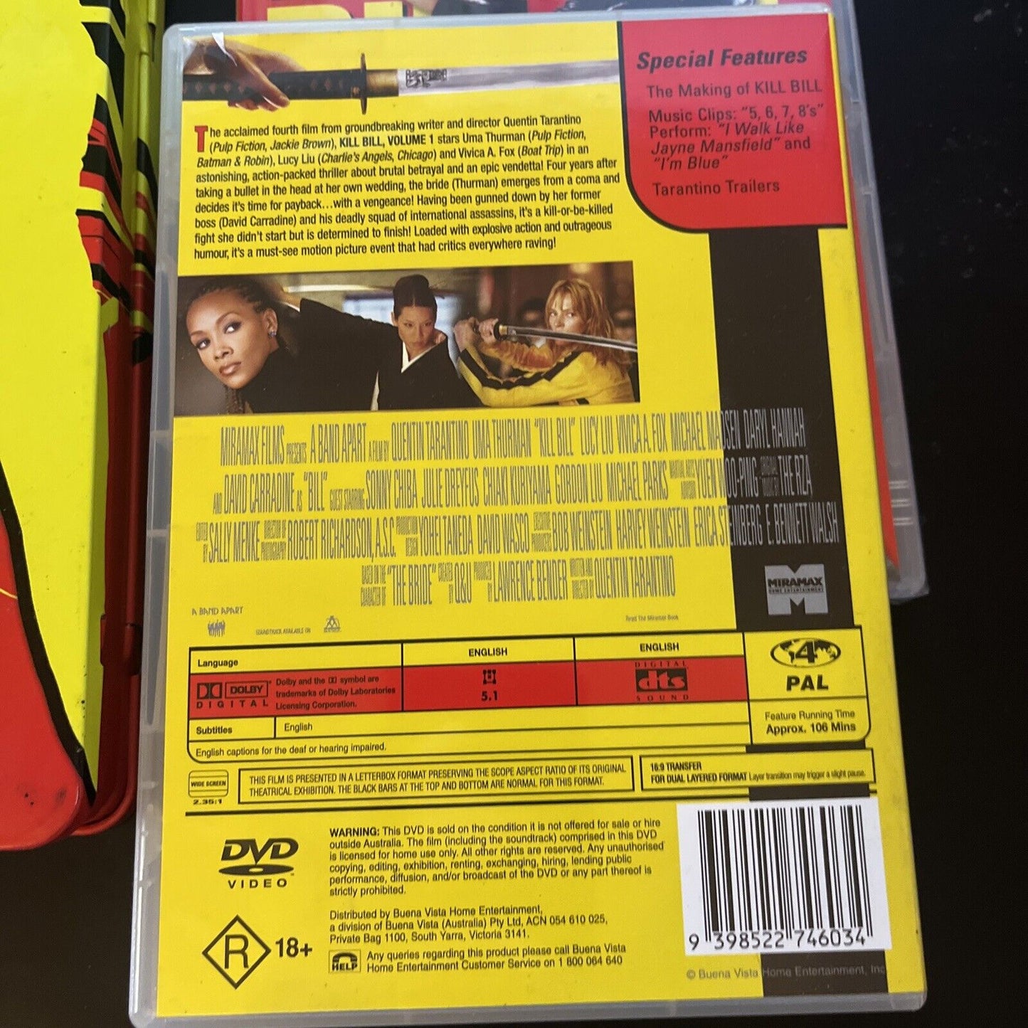 Kill Bill : Volume 1 & 2 - Steelbook Edition (DVD, 2003, 2-Disc) Region 4