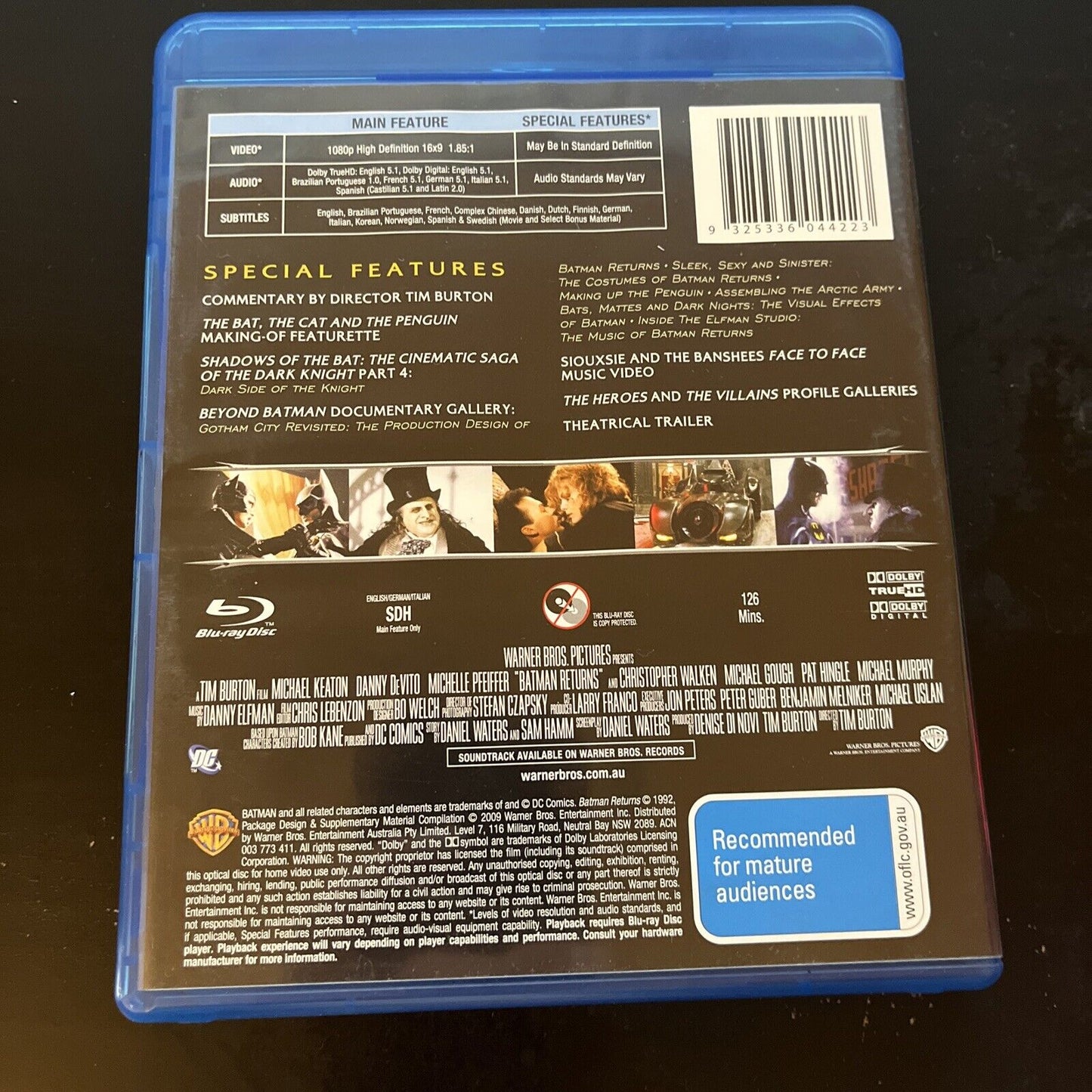 Batman Returns (Blu-ray, 1992) Region B