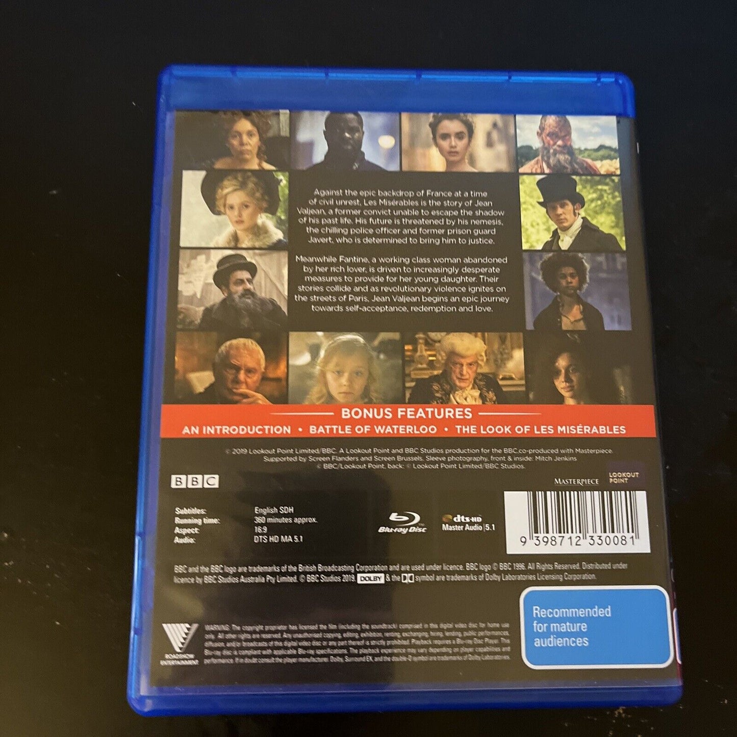 Les Miserables BBC (Blu-ray, 2018, 2-Disc) Adeel Akhtar, David Oyelowo, Region B