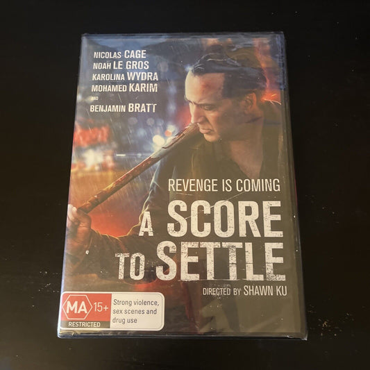 *New Sealed* A Score To Settle (DVD, 2019) Nicolas Cage, Benjamin Bratt Region 4