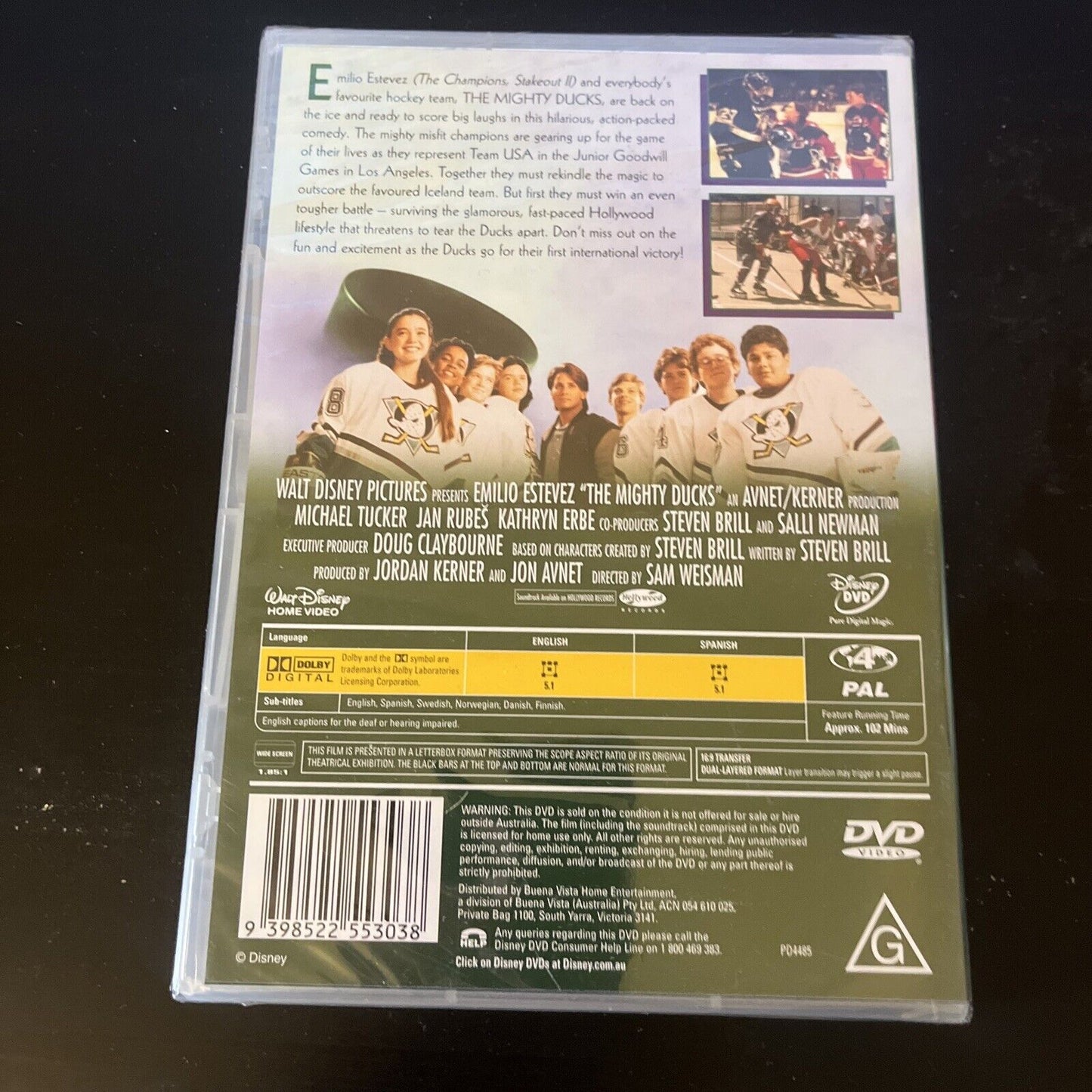 *New Sealed* The Mighty Ducks (DVD, 1994) Emilio Estevez Region 4