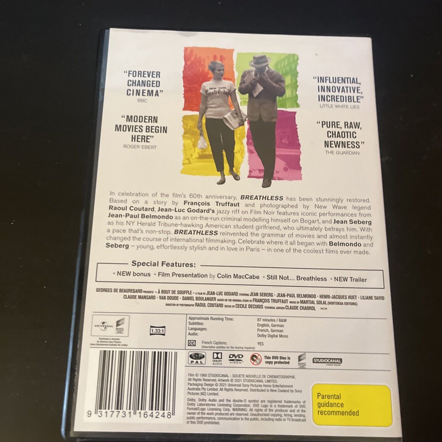 Breathless - Classics Remastered (DVD, 1960) Jean-Paul Belmondo NEW Region 4