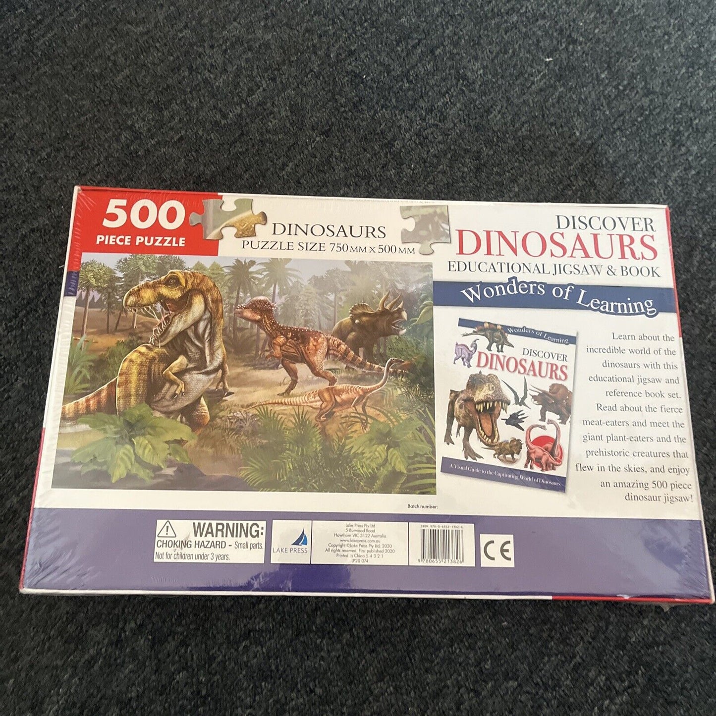 *New Sealed* Wol Discover Dinosaurs Educational Book and 500 Piece Puzzle Jigsaw