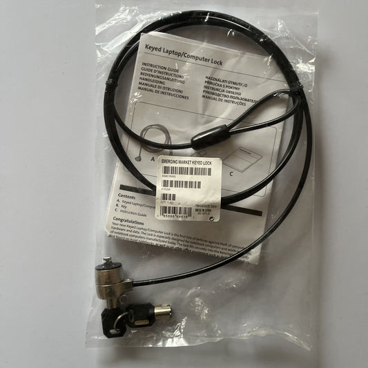 Keyed Laptop / Computer Lock - Laptop Cable Lock Black