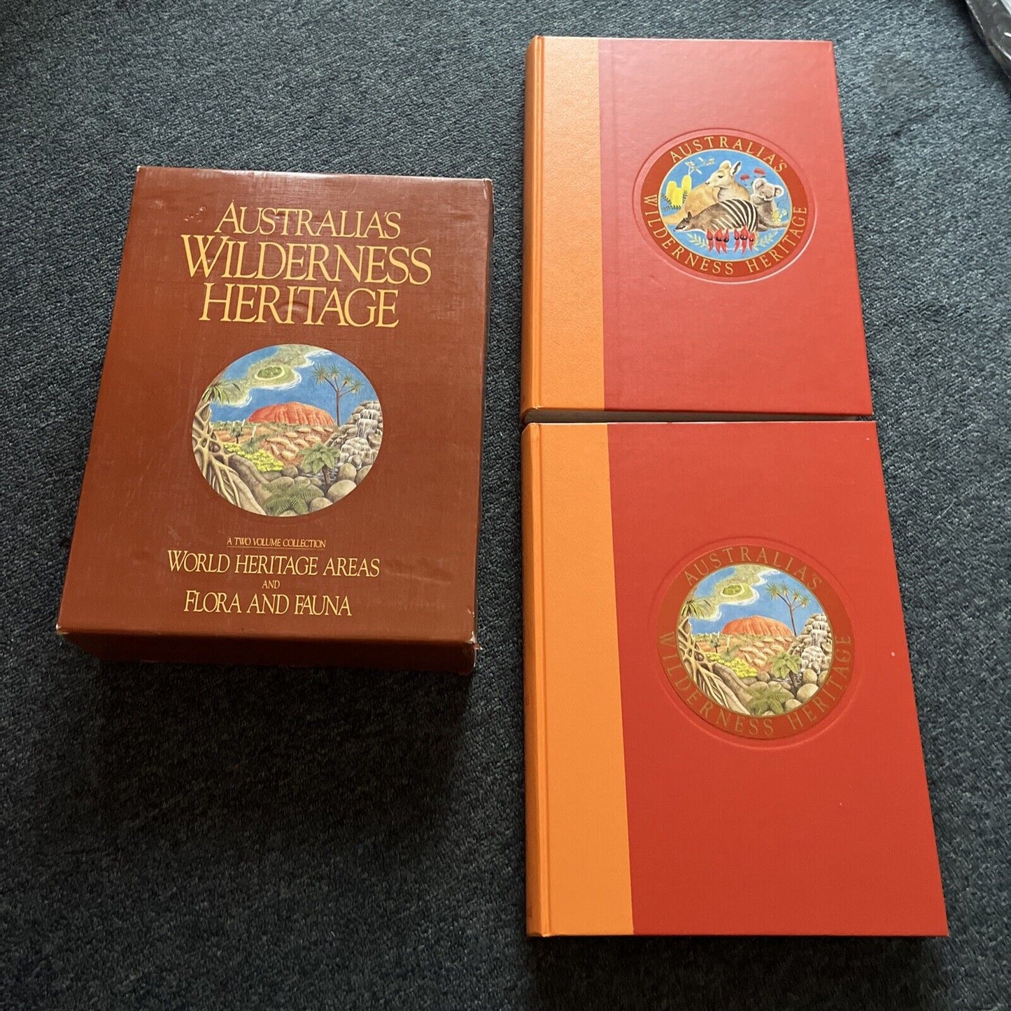 Australia's Wilderness Heritage Vol 1 & 2 Hardcover Book Box Set Vintage 1988
