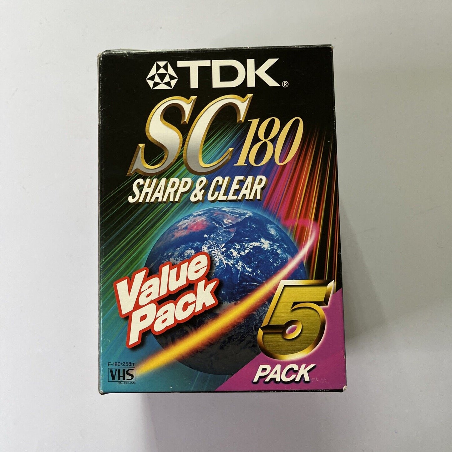 TDK SC-180 Sharp & Clear 5 Pack Blank VHS VCR Video Tapes *NEW*