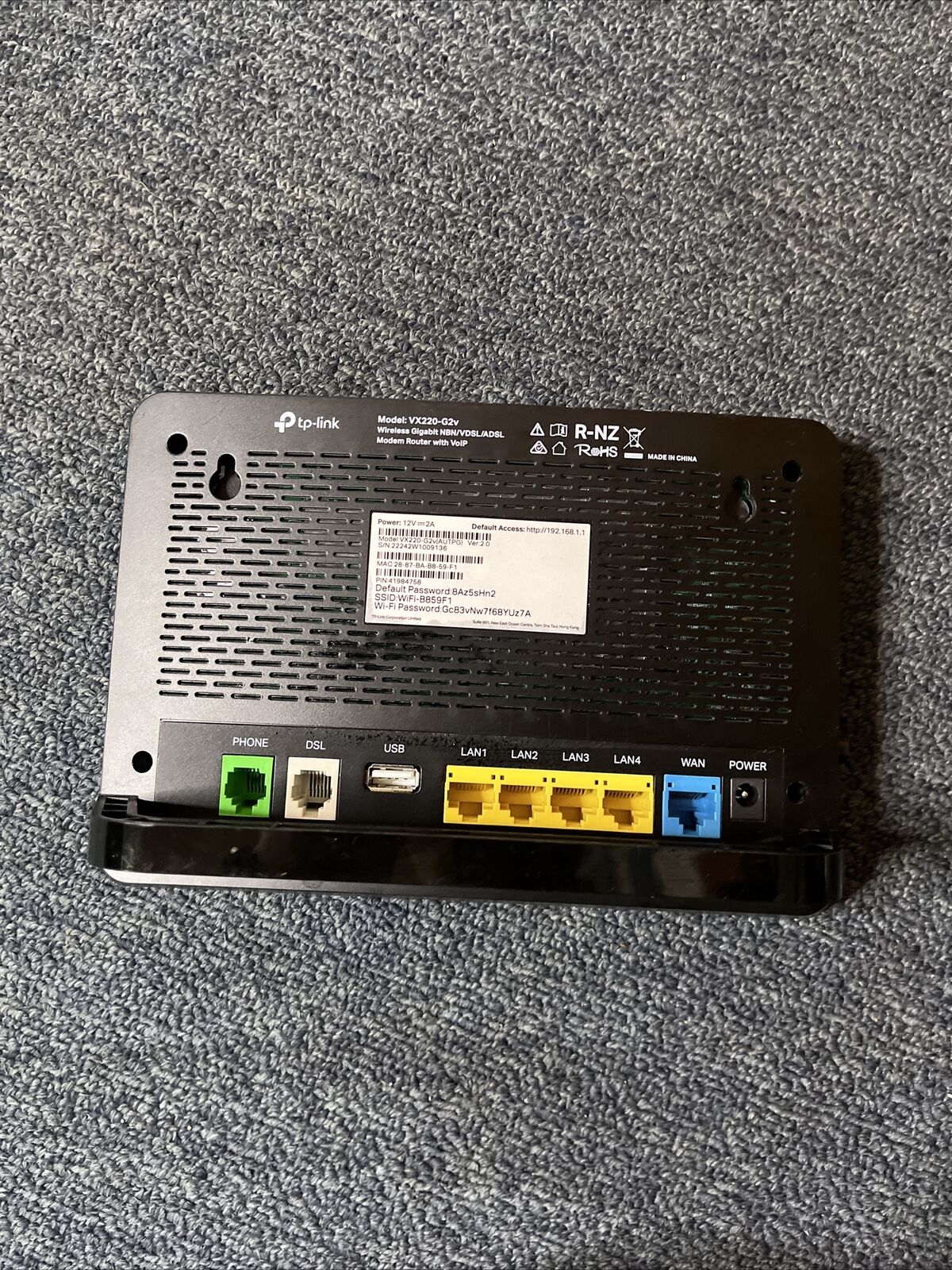 Tp-Link Wireless Gigabit NBN ADSL Modem Router With VoIP VX220-G2v