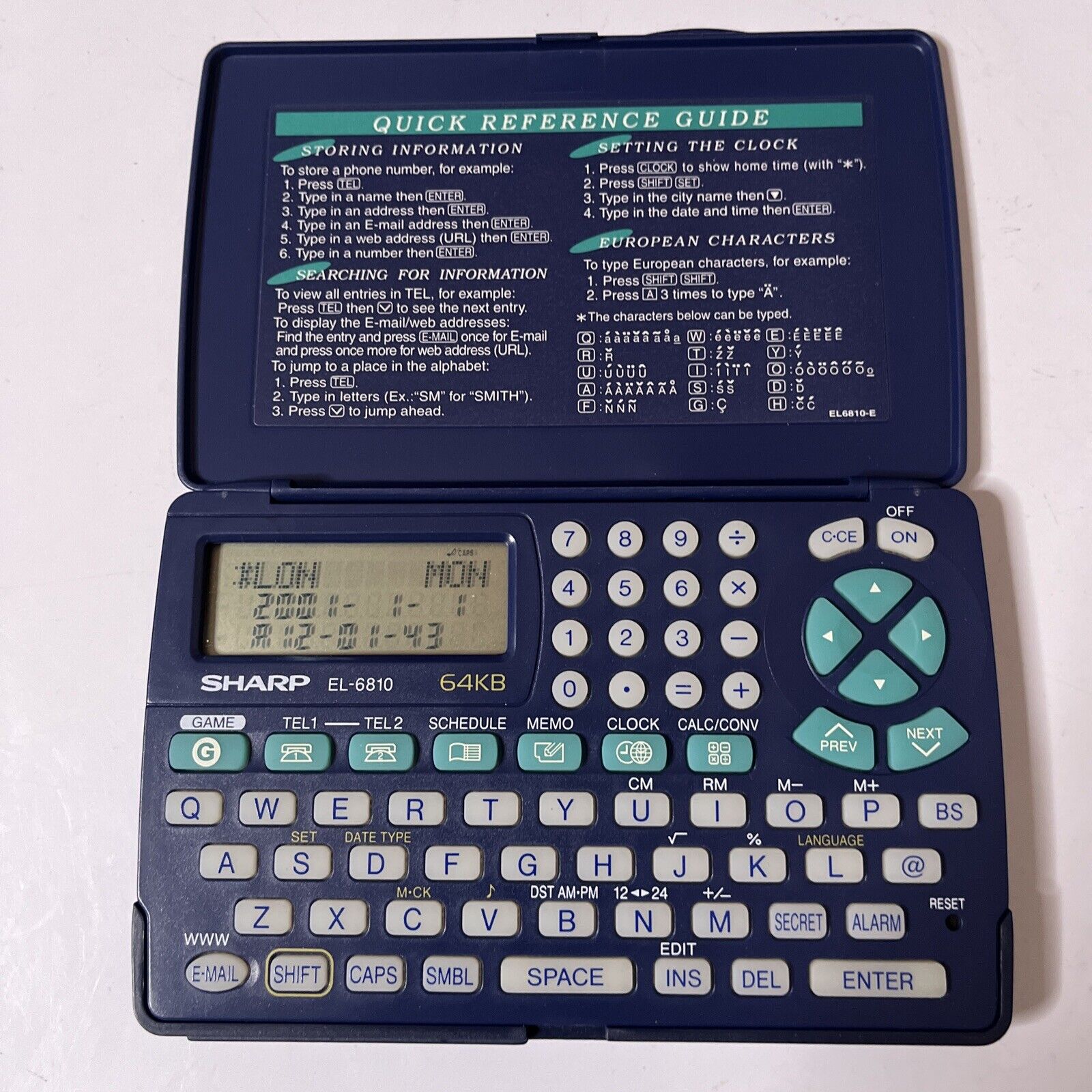 Sharp EL6810 Electronic Organiser Retro Unit