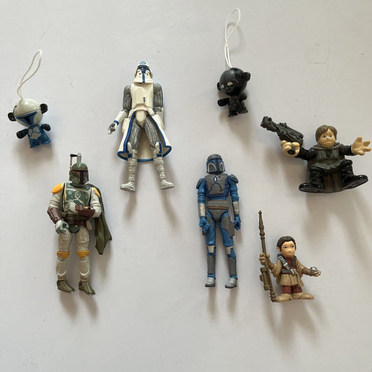 7x Star Wars Action Figure: Boba Fett, Mandalorian Warrior, Captain Rex,