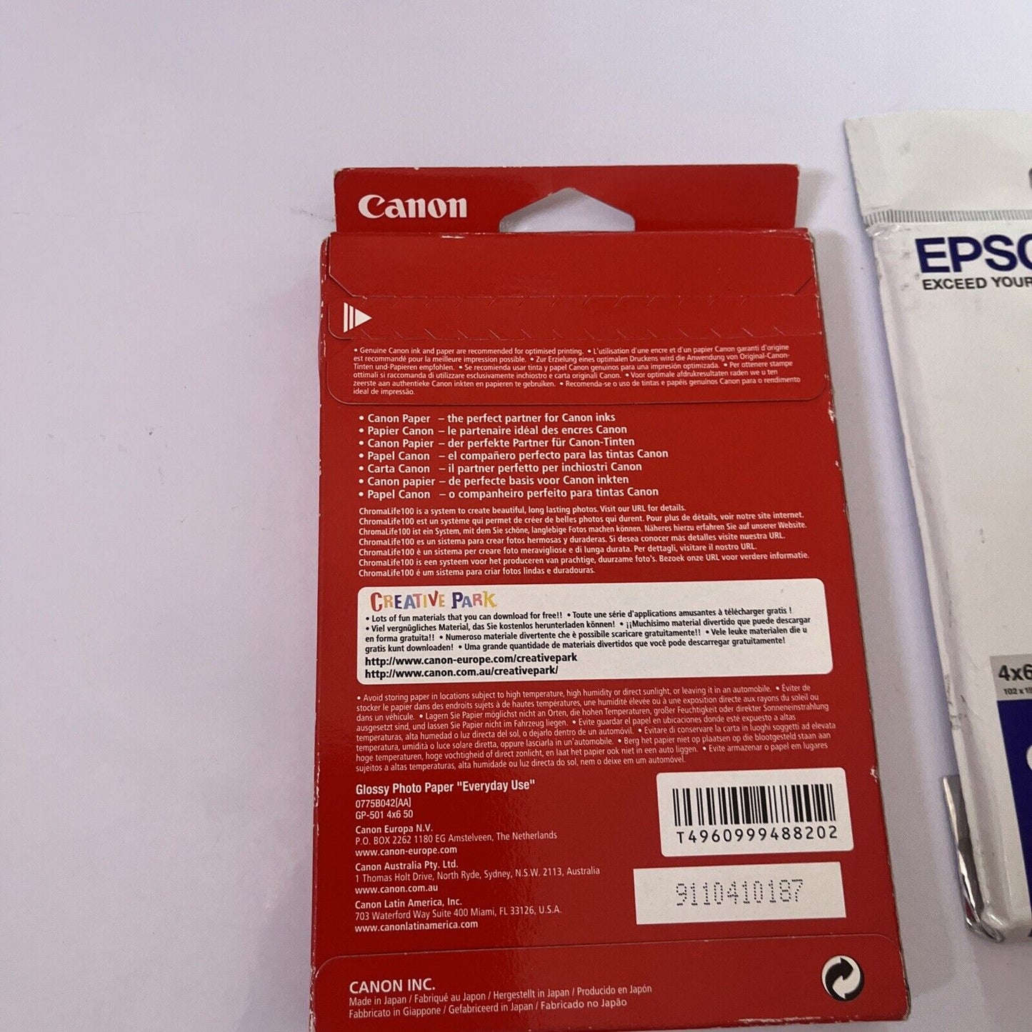 Canon GP501 50 Sheets & Epson 4x6" Glossy Photo Paper 170GSM