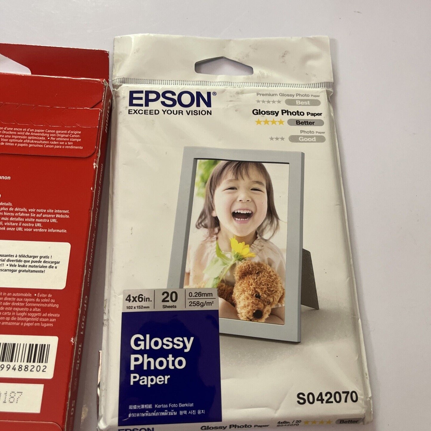 Canon GP501 50 Sheets & Epson 4x6" Glossy Photo Paper 170GSM