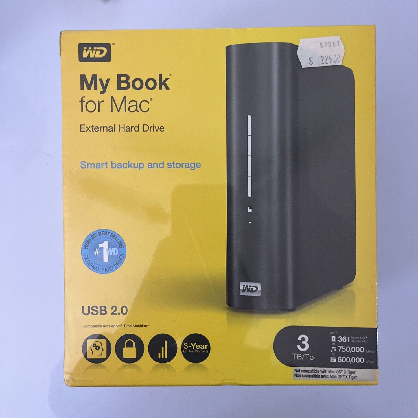 *New* Western Digital WD My Book For Mac External Hard Drive 3TB USB 2.0