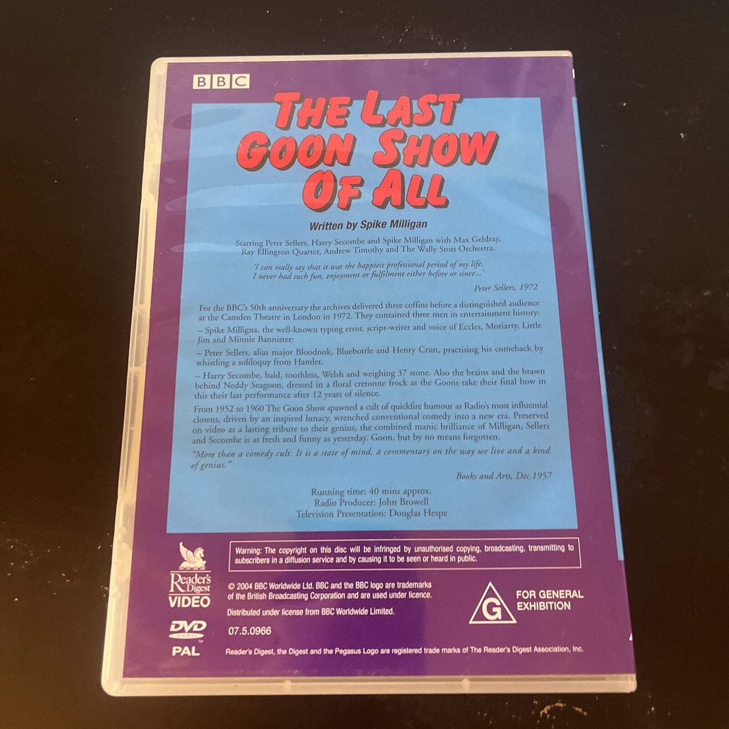 The Last Goon Show Of All (DVD, 1972) Peter Sellers, NEW Region 4 &2