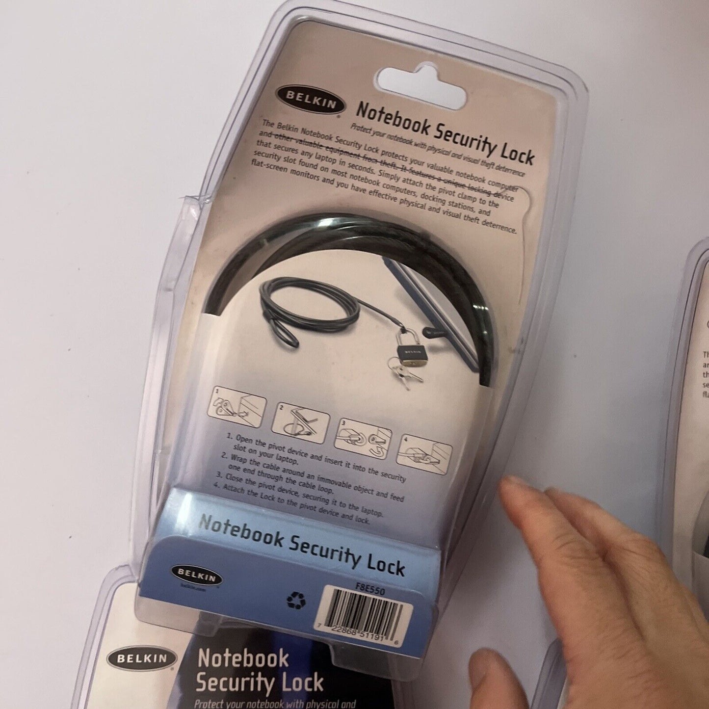 4x Belkin Notebook Laptop Security Lock F8E550