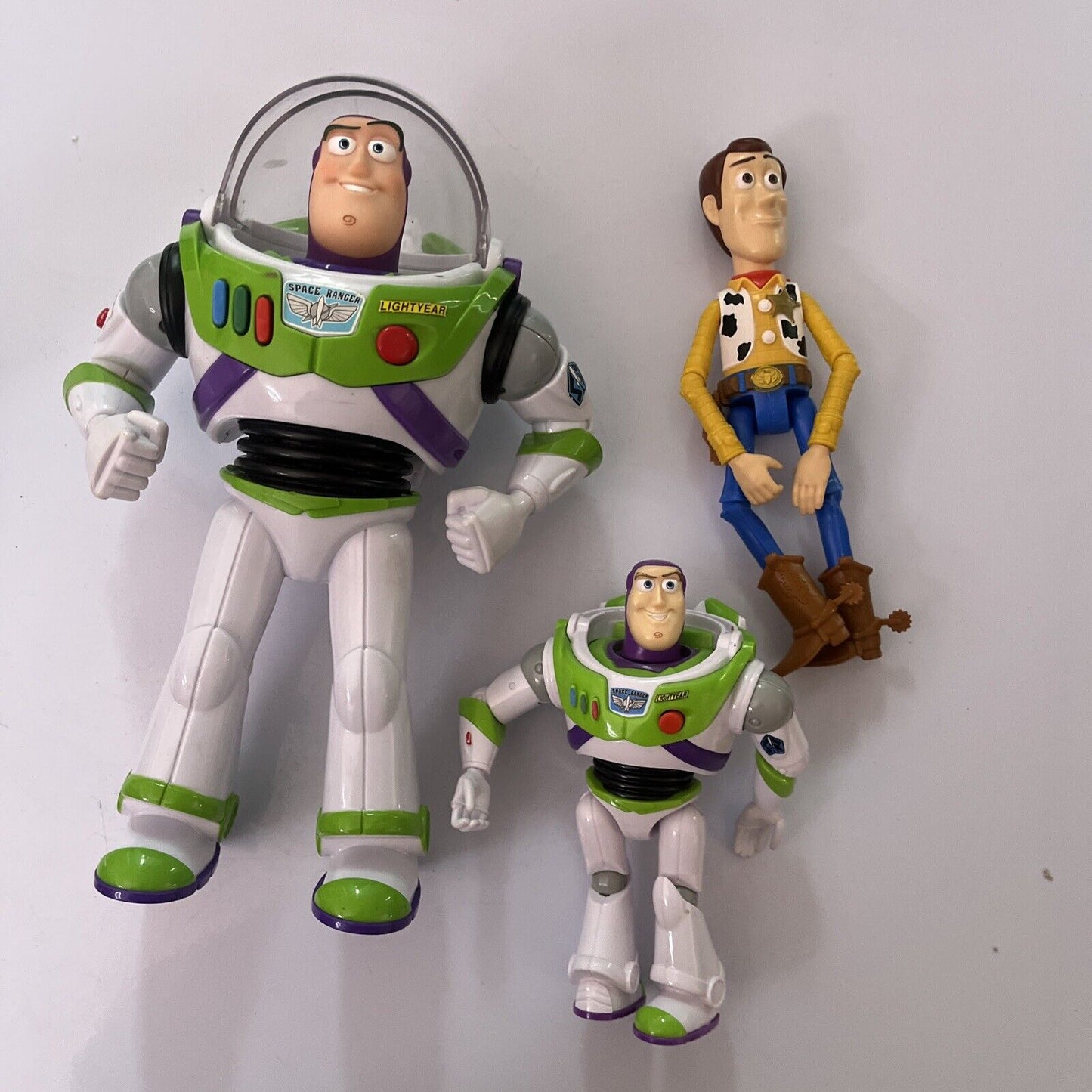 2x Buzz Lightyear Action Figure 12" 64989 7" 2018, Woody 9" 2017 Toy Story