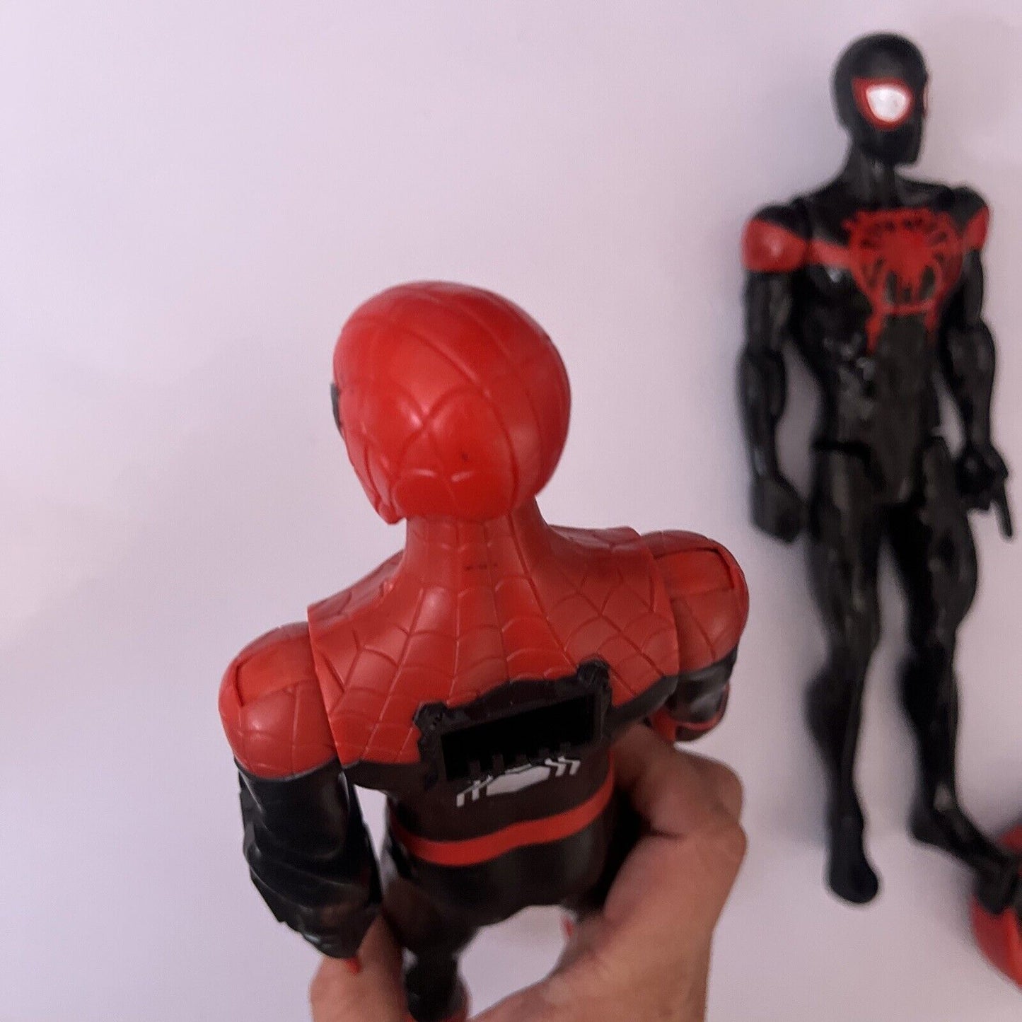 2x Spider-Man 11" Action Figure 2019 C-3632B & 2017 C-3632B Miles Morales