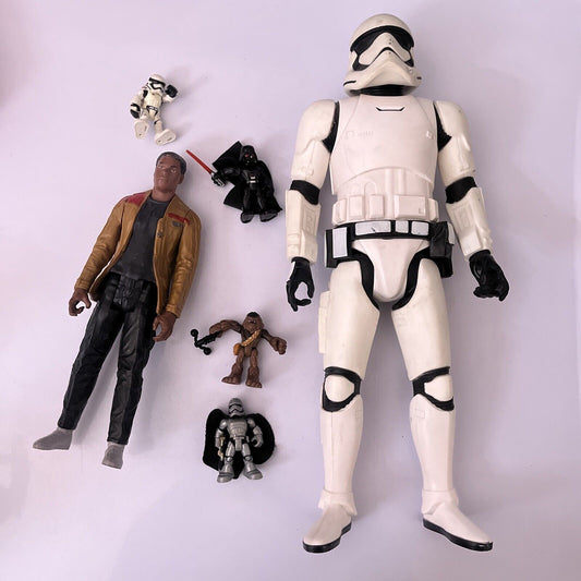 6x Star Wars Action Figure: Stormtrooper, Darth Vader, Finn, Captain, Chewbacca