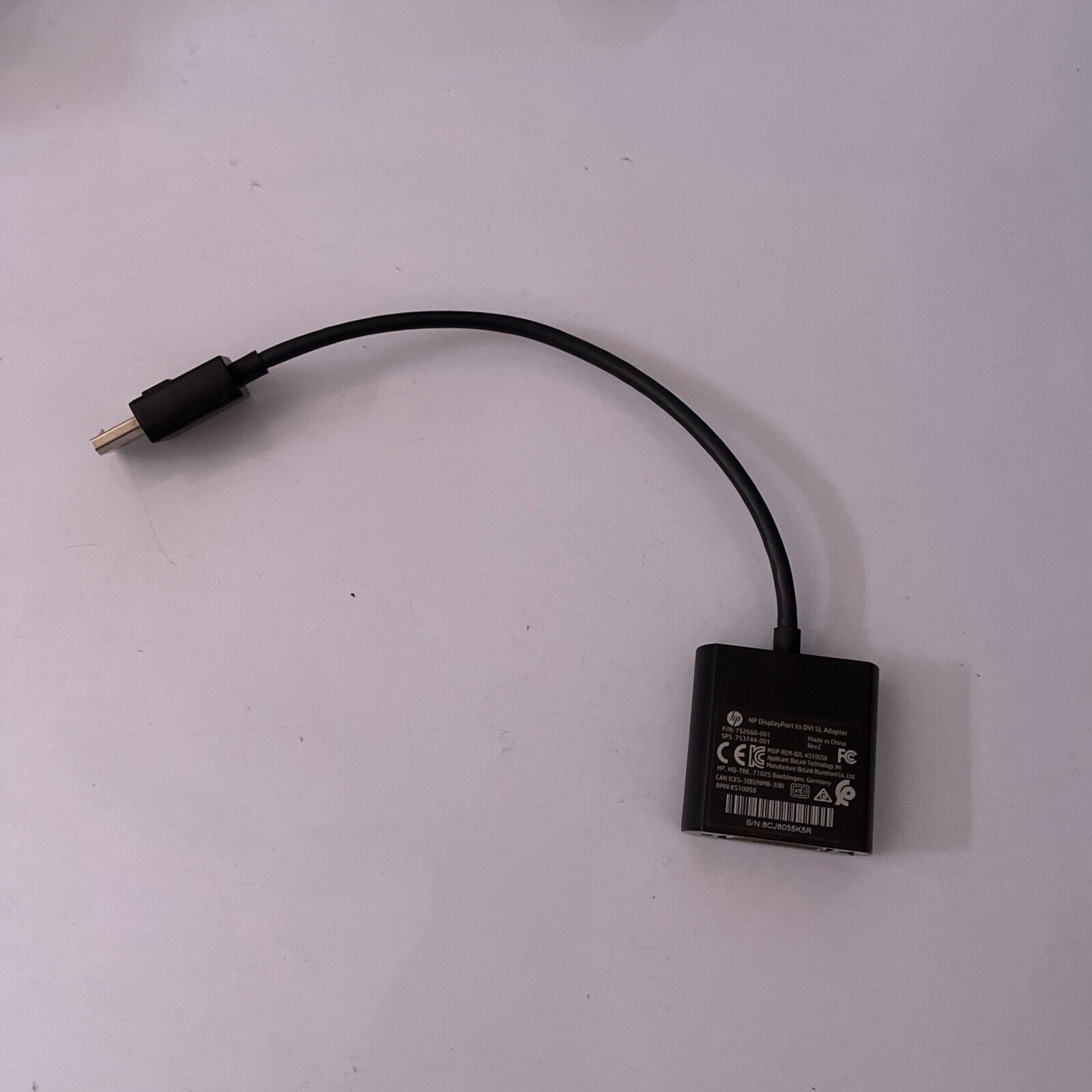 Genuine HP DisplayPort To Female DVI SL Adapter 752660-001 – Retro Unit