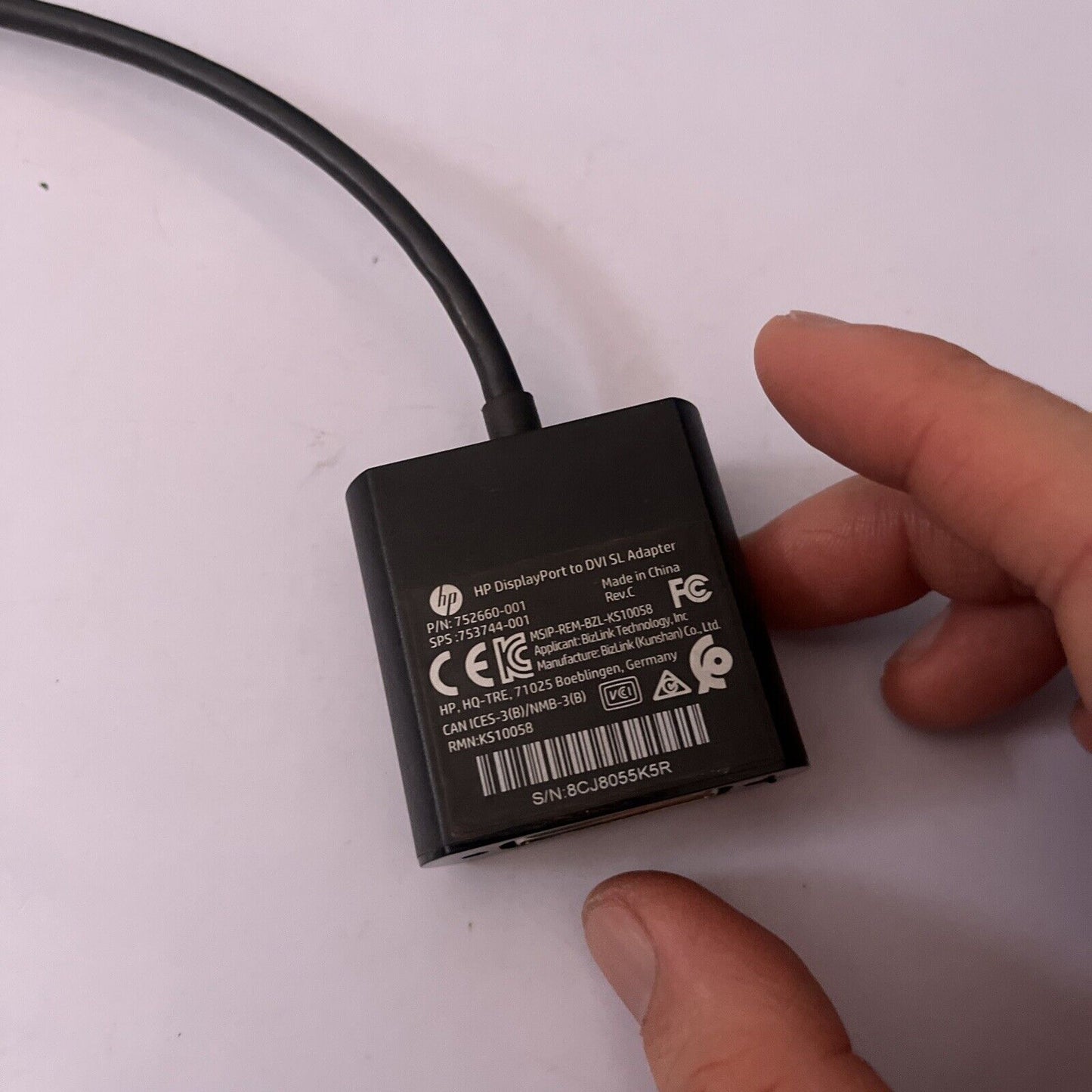 Genuine HP DisplayPort To Female DVI SL Adapter 752660-001 – Retro Unit