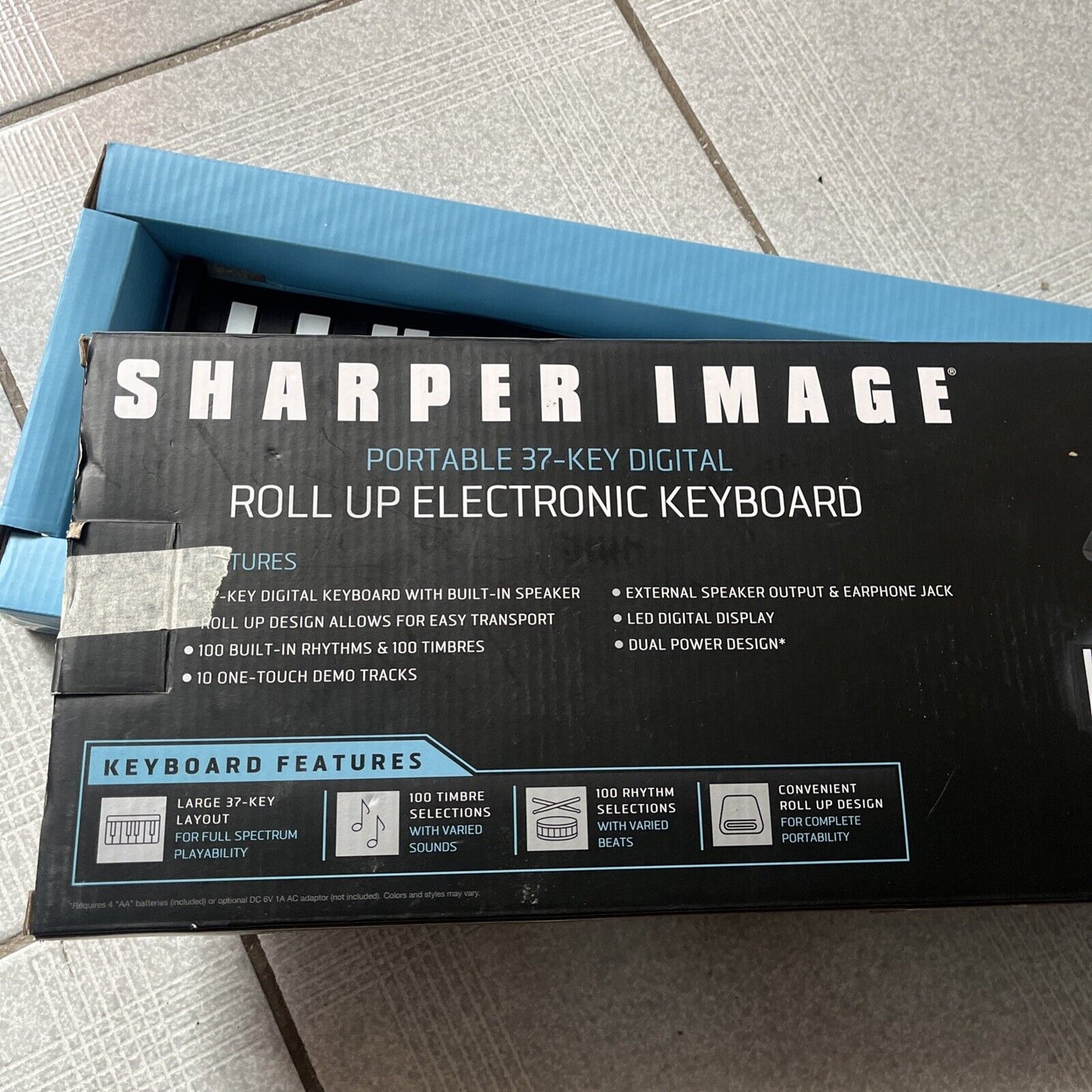 Portable 37-Key Digital Roll Up Electronic Keyboard Flexible By Sharper Image