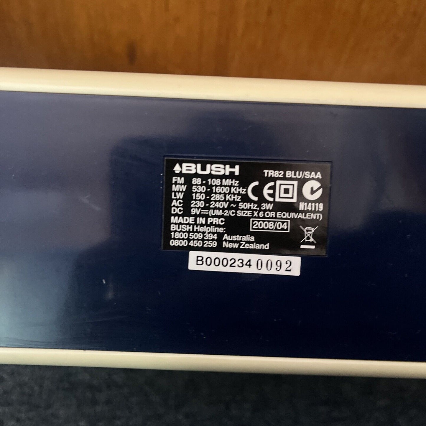 Bush FM/AM/MW/LW Retro Style Radio TR82 BLU/SAA