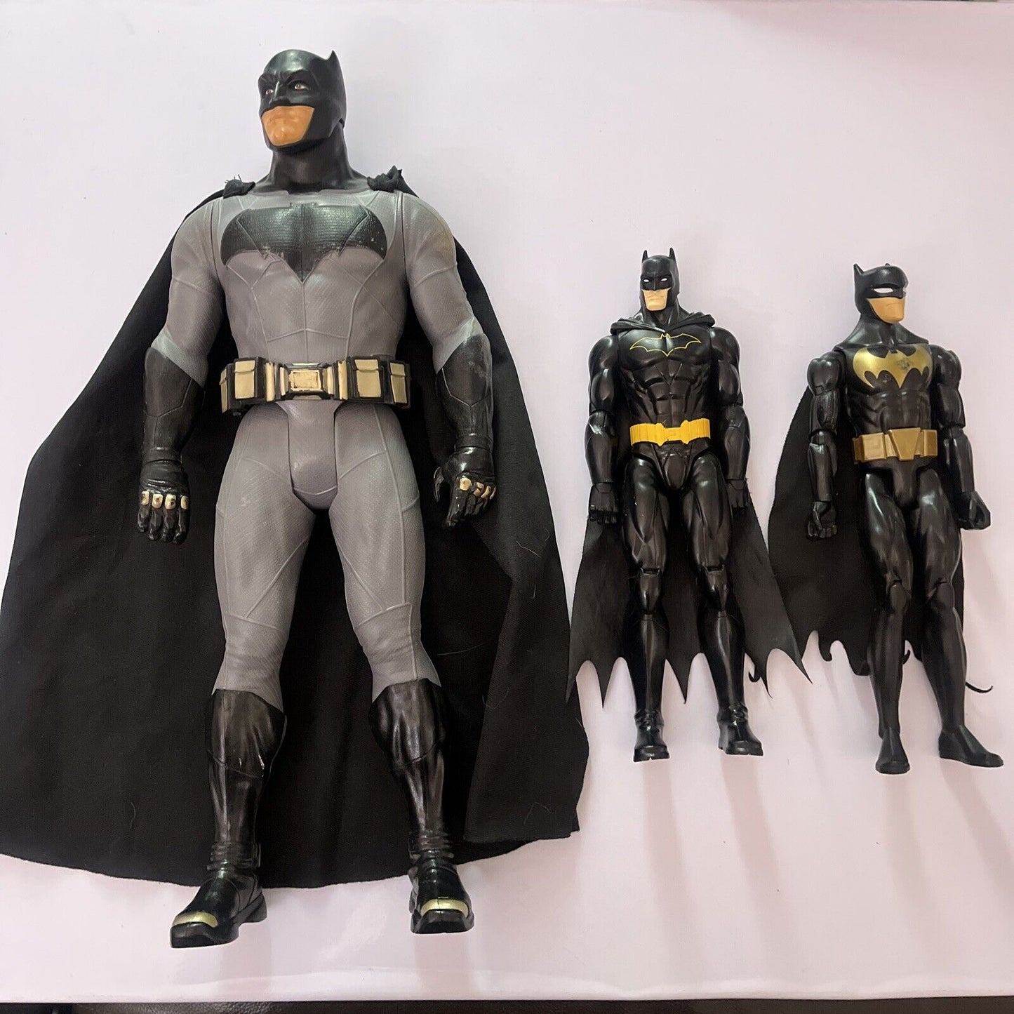 3x Batman Action Figures: 19" 2015 Jakks, 12" 67800, 12" 2015 Dwm50