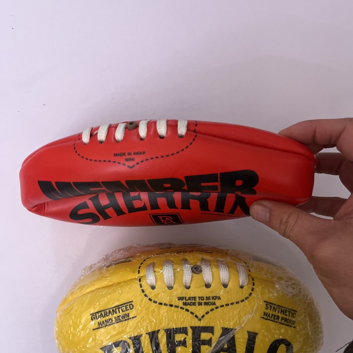 2x NEW Aussie Rules Mini AFL Football: Sherrin Port Adelaide Football & Buffalo