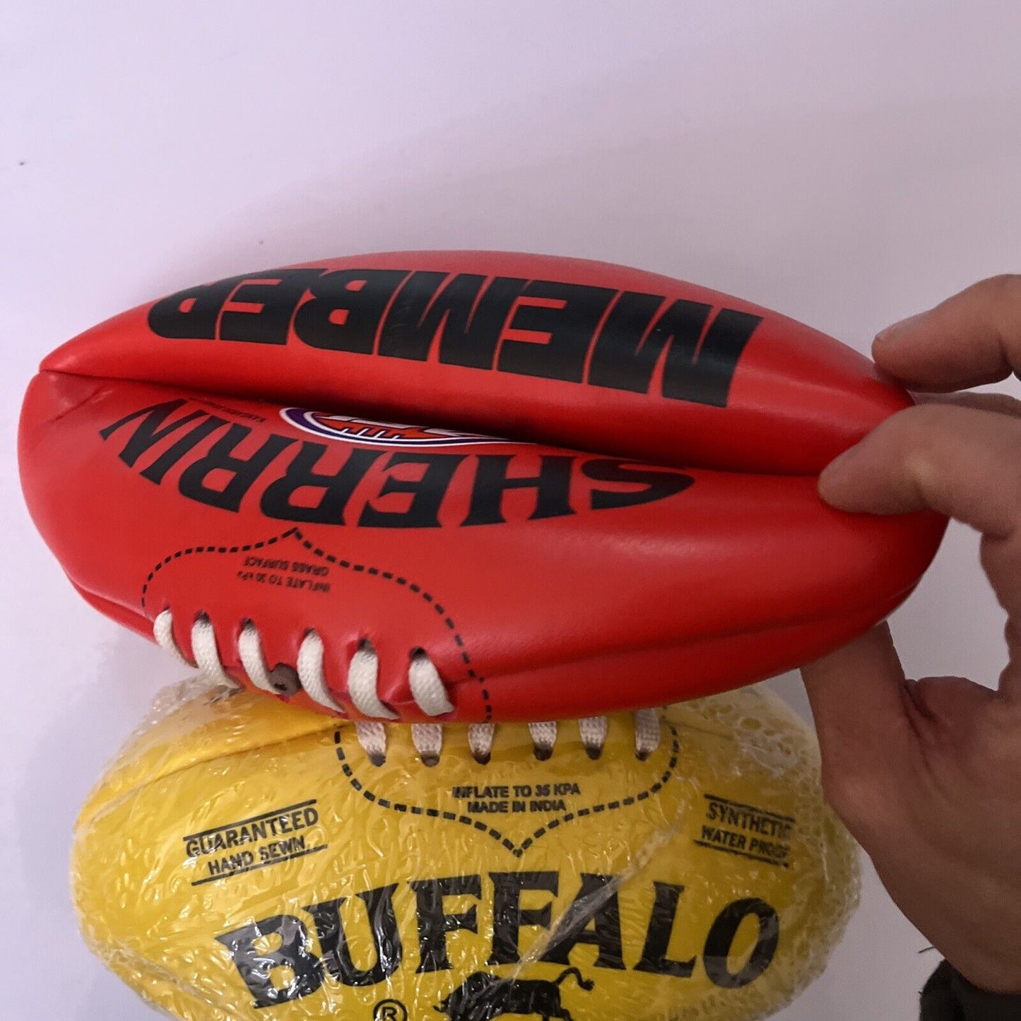 2x NEW Aussie Rules Mini AFL Football: Sherrin Port Adelaide Football & Buffalo