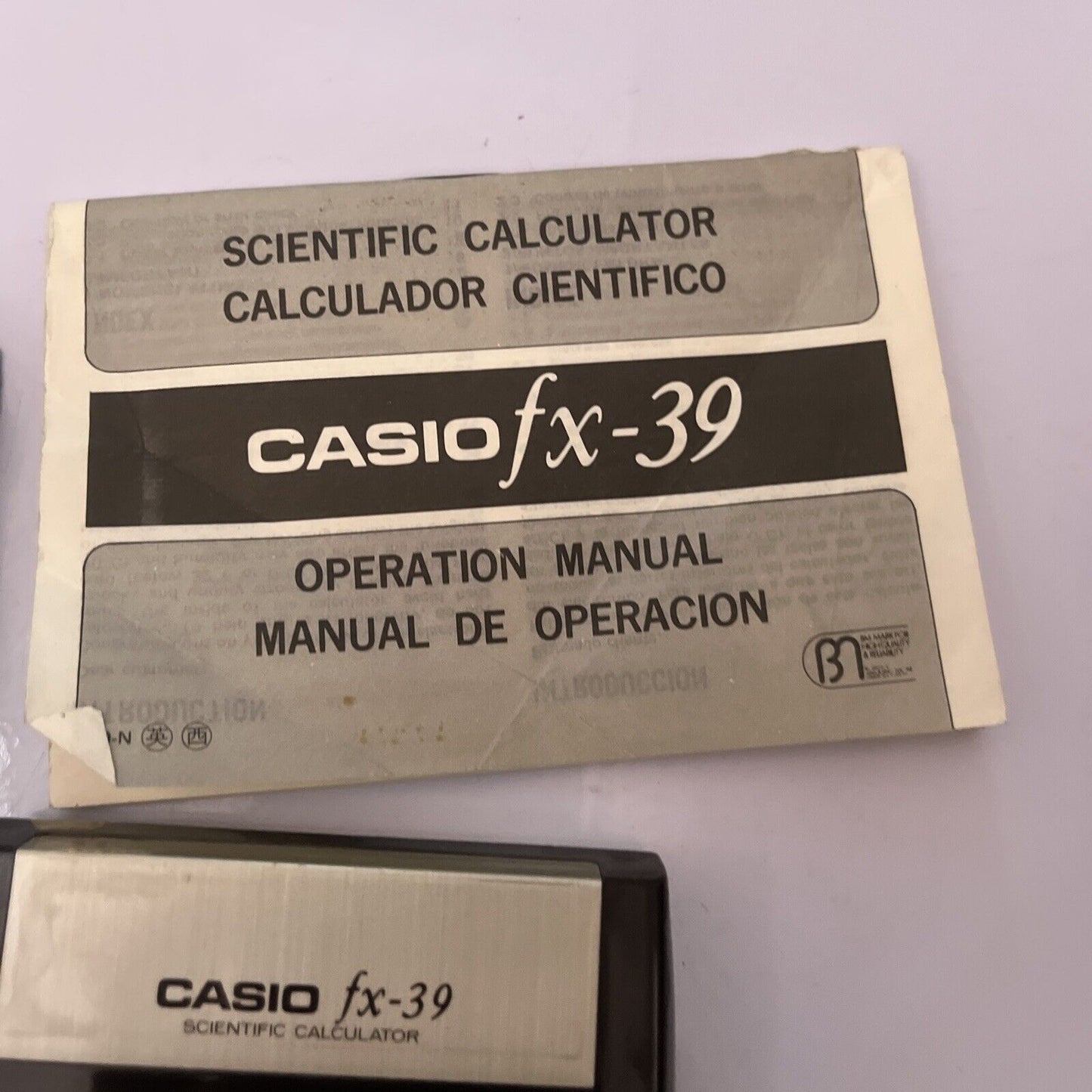 Vintage Casio FX-39 Scientific Calculator 1978 With Manual