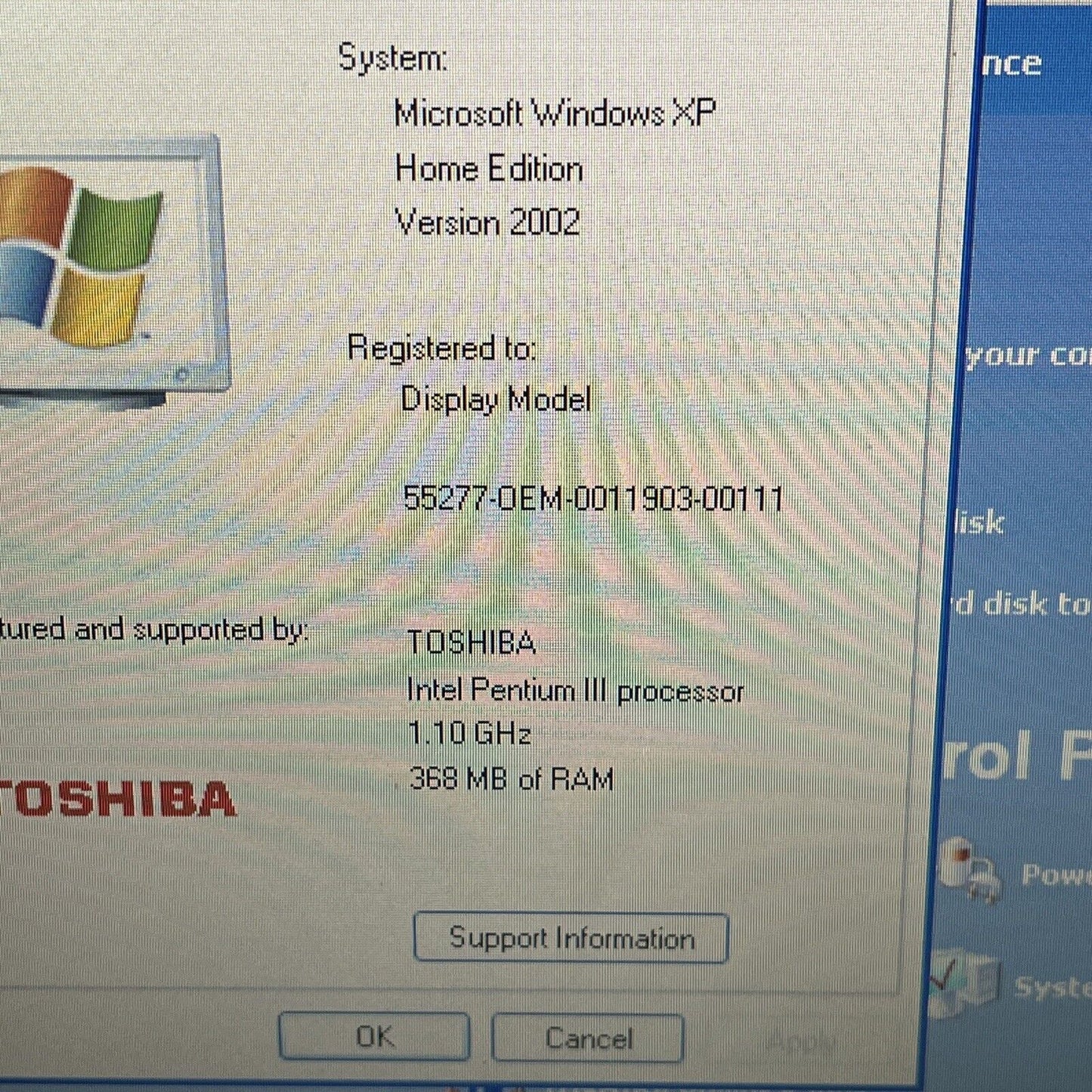 Toshiba Satellite Intel Pentium III 1.10ghz 368mb RAM DVD 30gb 3.5" Floppy Drive