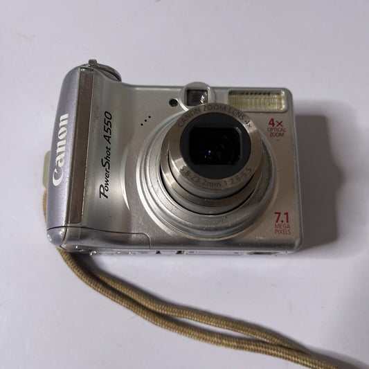 Canon PowerShot A550 Digital Camera 7.1MP *Not Working - For Parts Or Repair*
