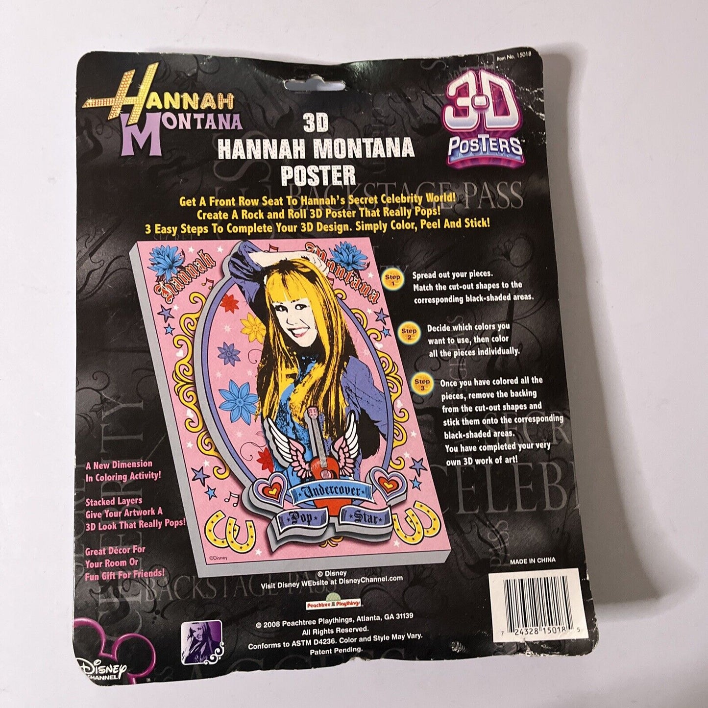 *New Sealed* Hannah Montana Disney 3D Posters, Shapes & Markers 2008