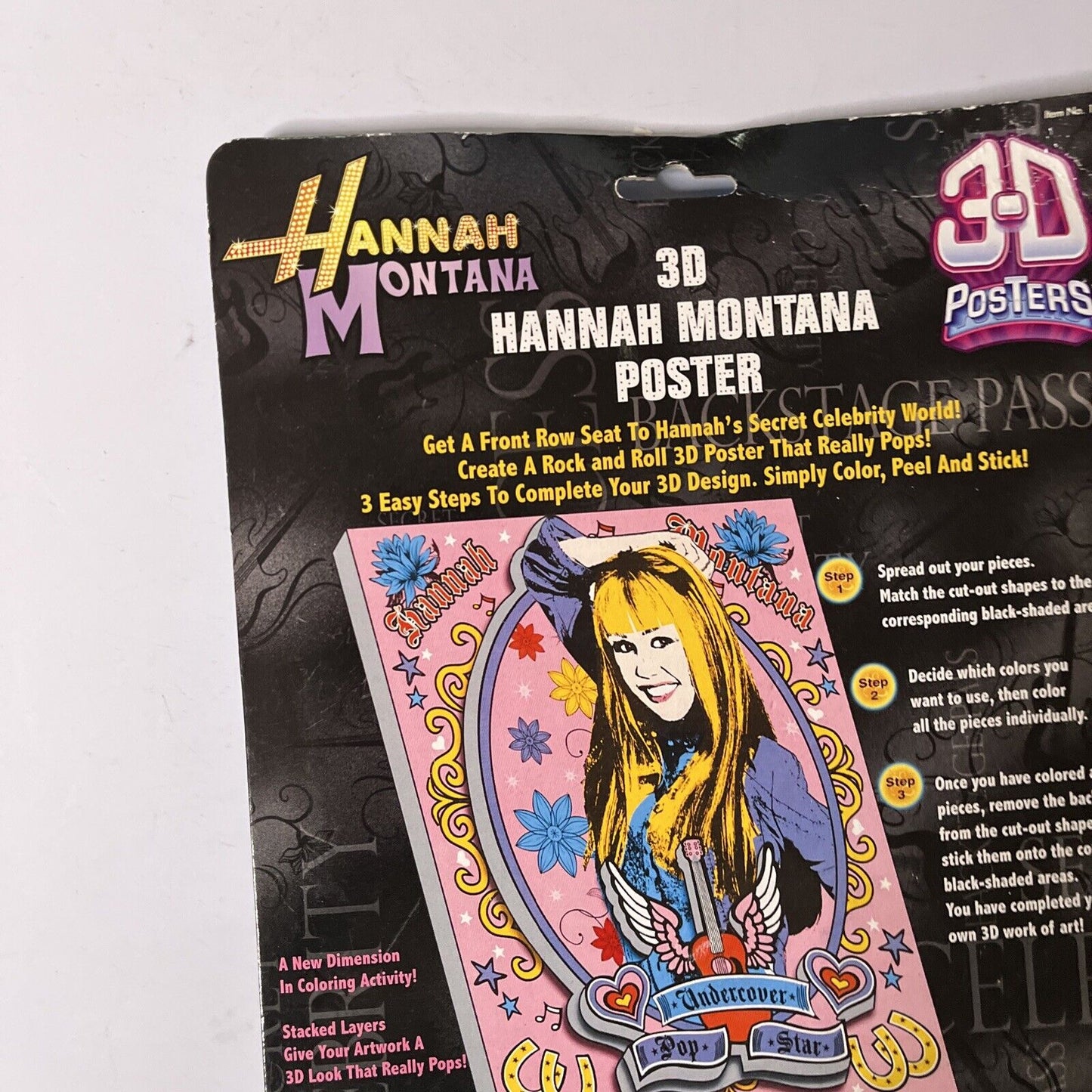 *New Sealed* Hannah Montana Disney 3D Posters, Shapes & Markers 2008