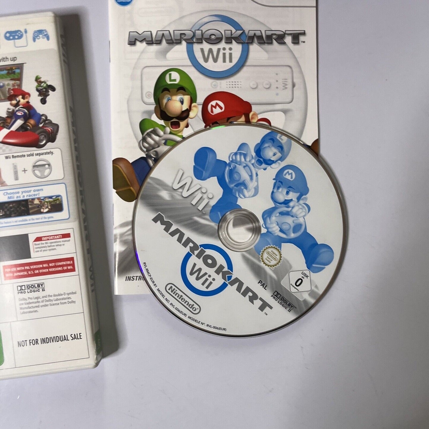 Mario Kart Wii Nintendo Wii Game With 2 Genuine Wii Steering Wheel PAL