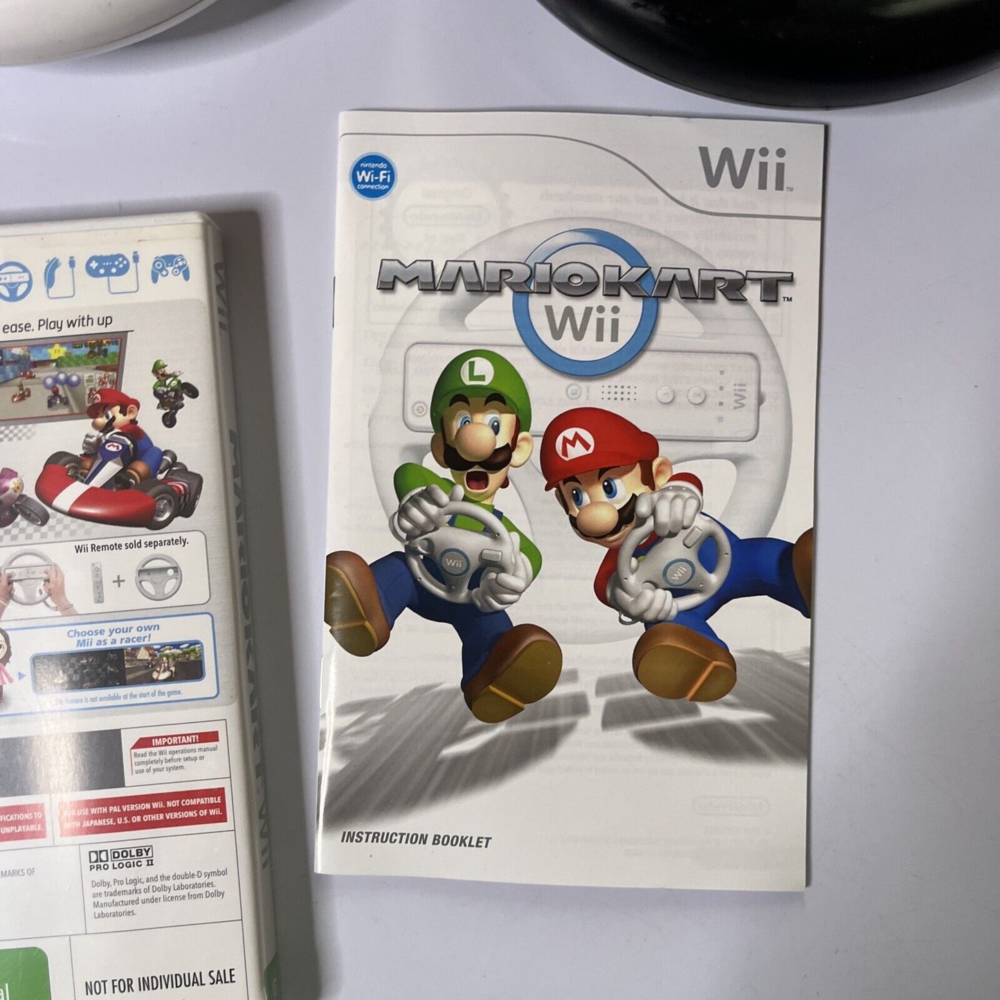 Mario Kart Wii Nintendo Wii Game With 2 Genuine Wii Steering Wheel PAL