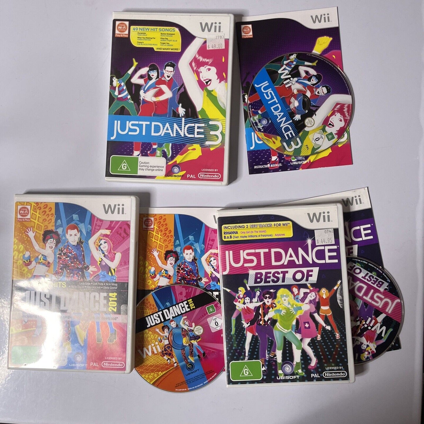 3x Just Dance: 2014, 3, Best Of Nintendo Wii PAL  Manual
