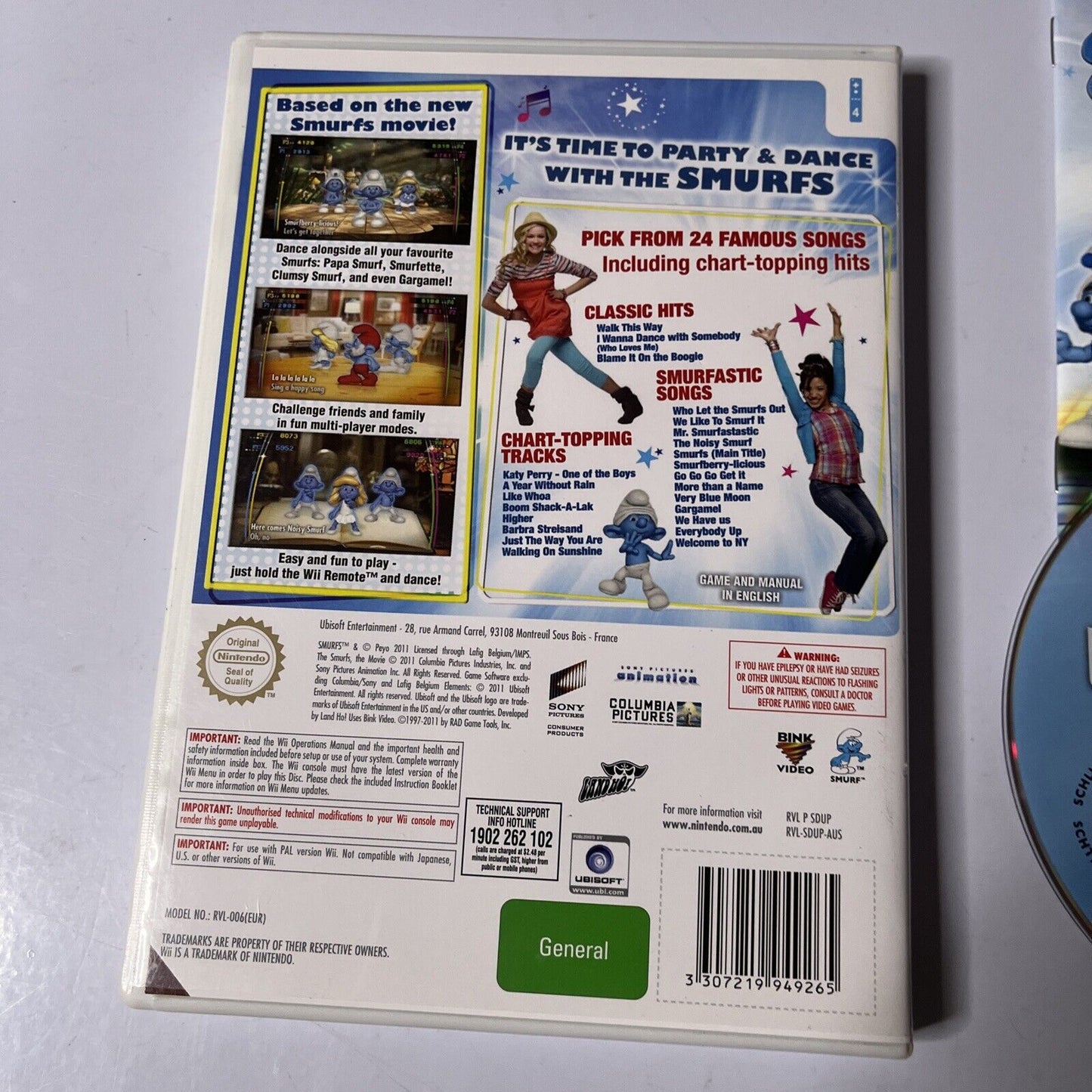 The Smurfs Dance Party (Nintendo Wii, 2011) With Manual PAL