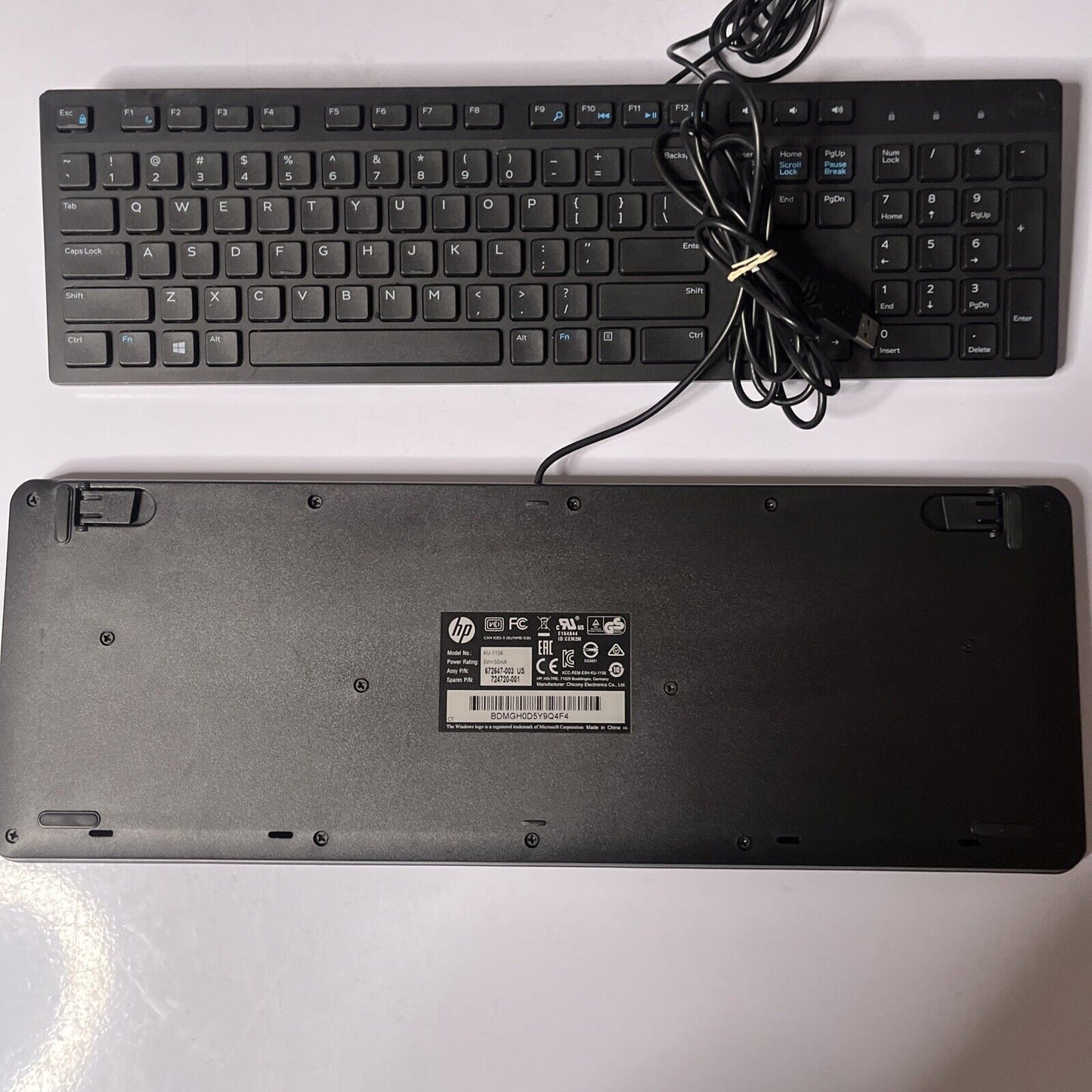 2x Keyboard USB: Dell KB216t & HP KU-1156