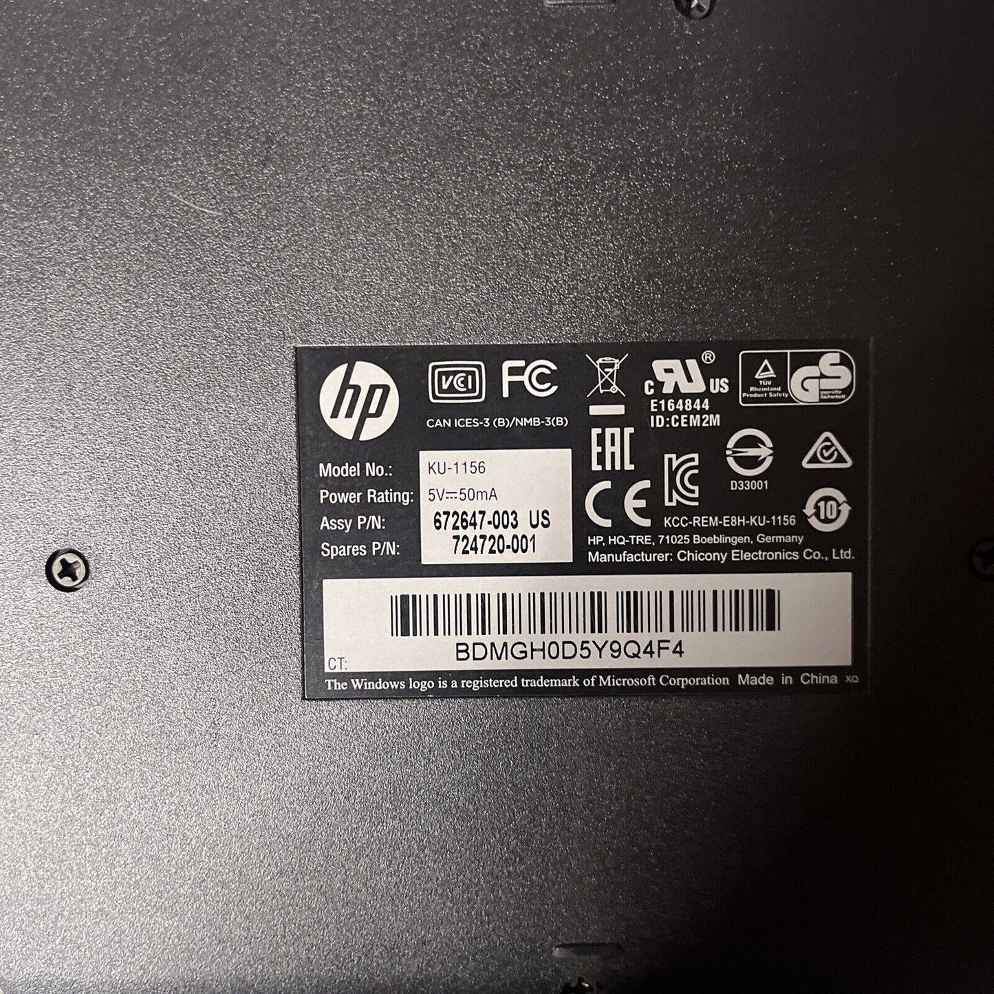 2x Keyboard USB: Dell KB216t & HP KU-1156