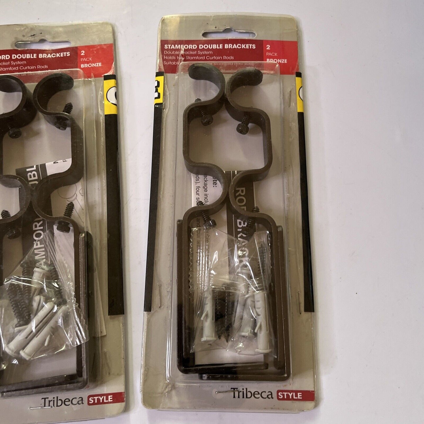 2x Stanford Double Brackets Bronze - Holds 2 Stamford Curtain Rods *New*