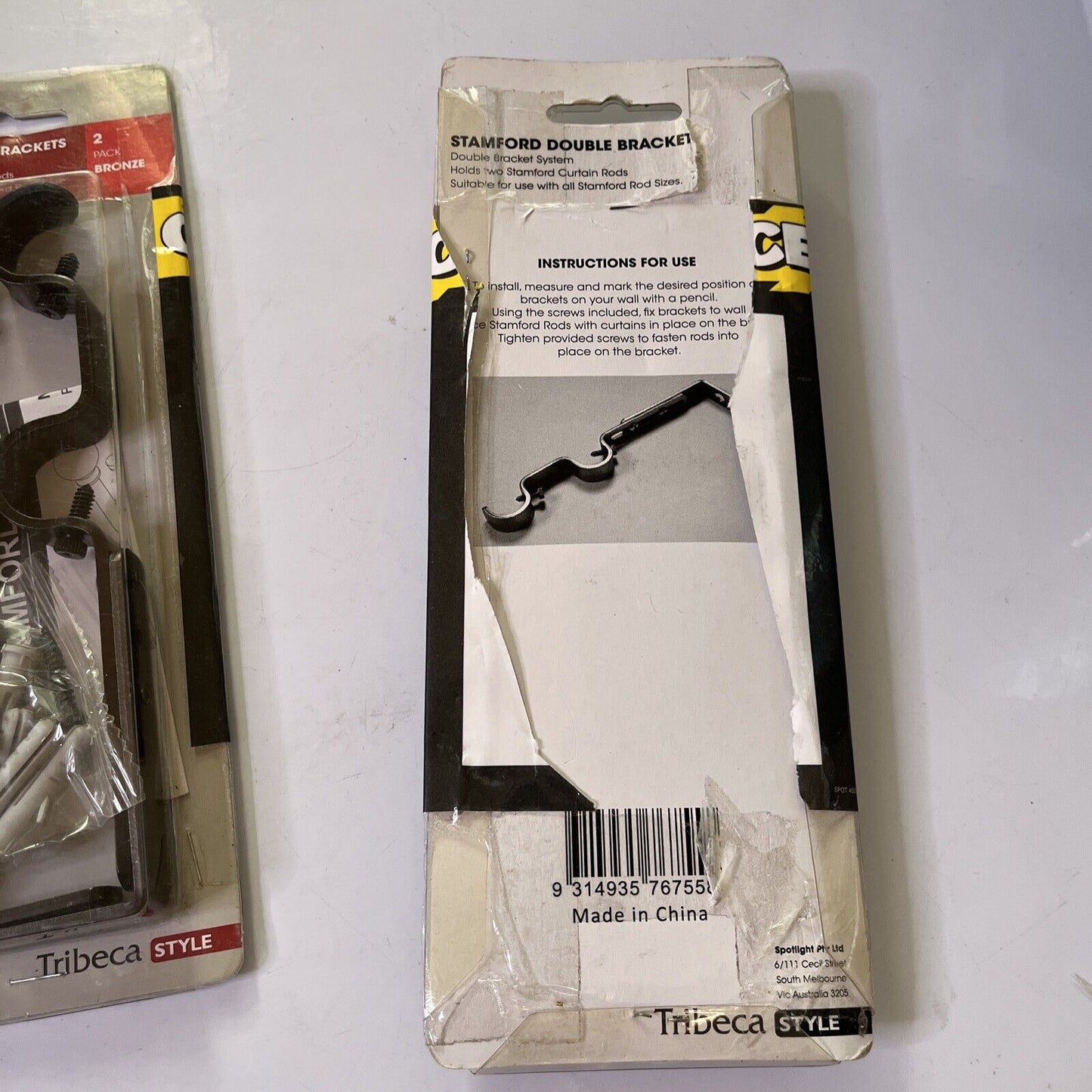 2x Stanford Double Brackets Bronze - Holds 2 Stamford Curtain Rods *New*