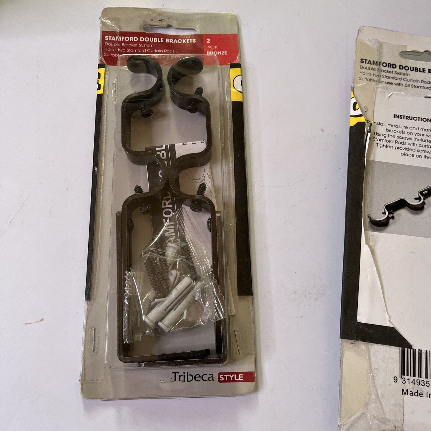 2x Stanford Double Brackets Bronze - Holds 2 Stamford Curtain Rods *New*