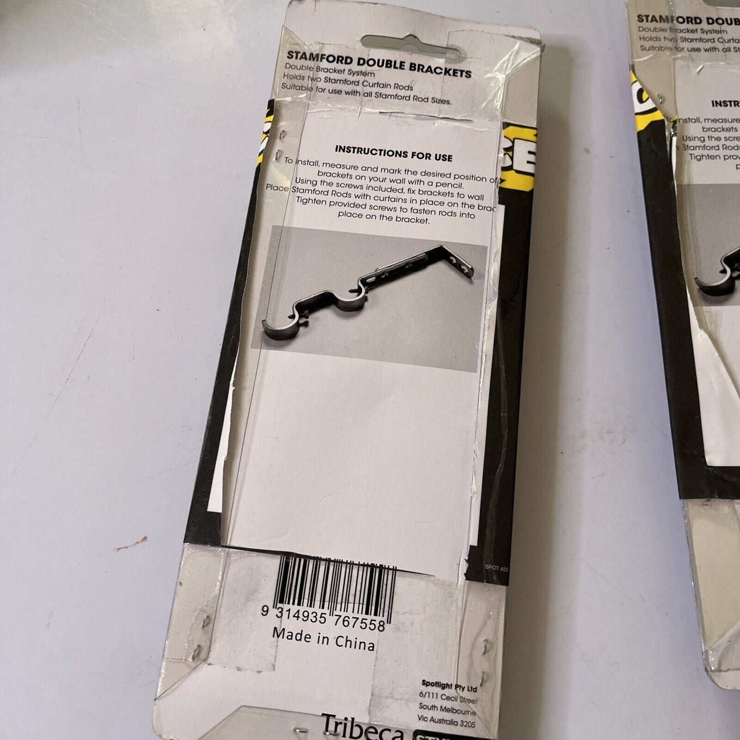 2x Stanford Double Brackets Bronze - Holds 2 Stamford Curtain Rods *New*