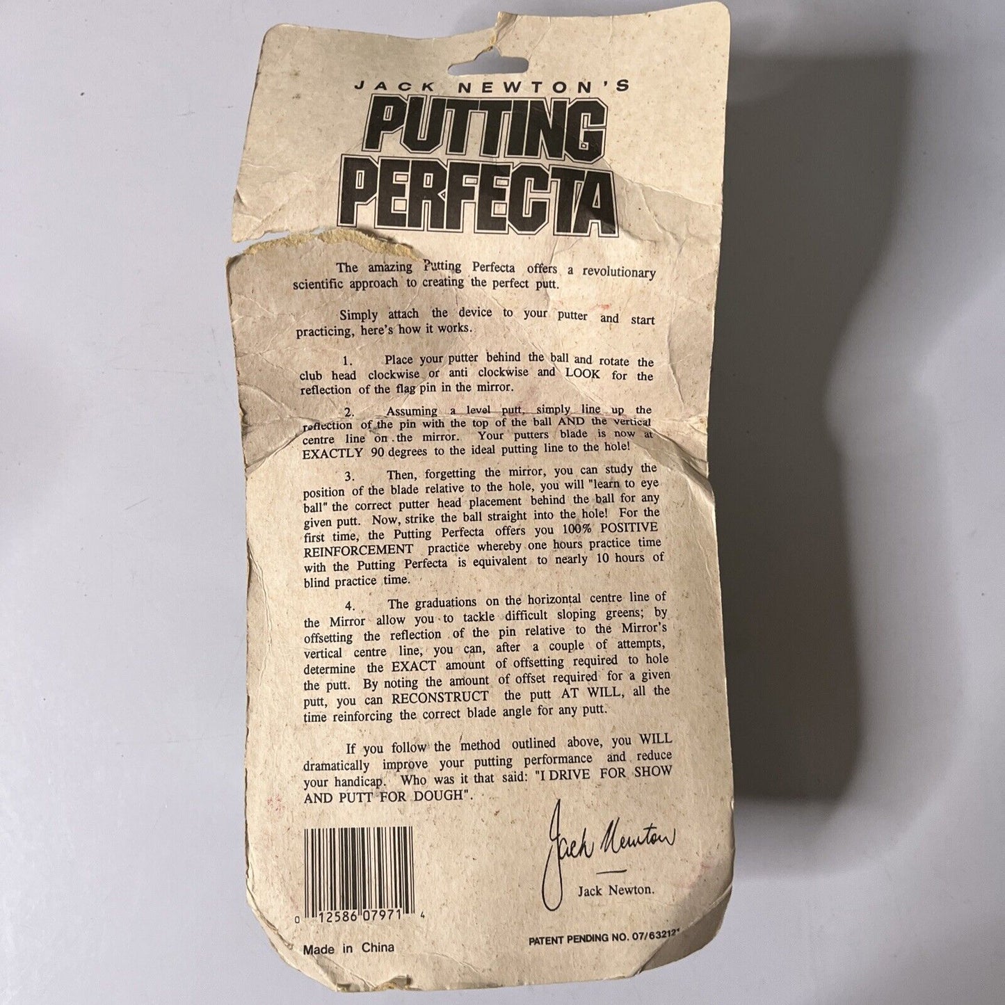 Jack Newton's: Putting Perfecta *Never Opened*