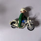 Playmobil Geobra 1976 Green Police Motorcycle Figure