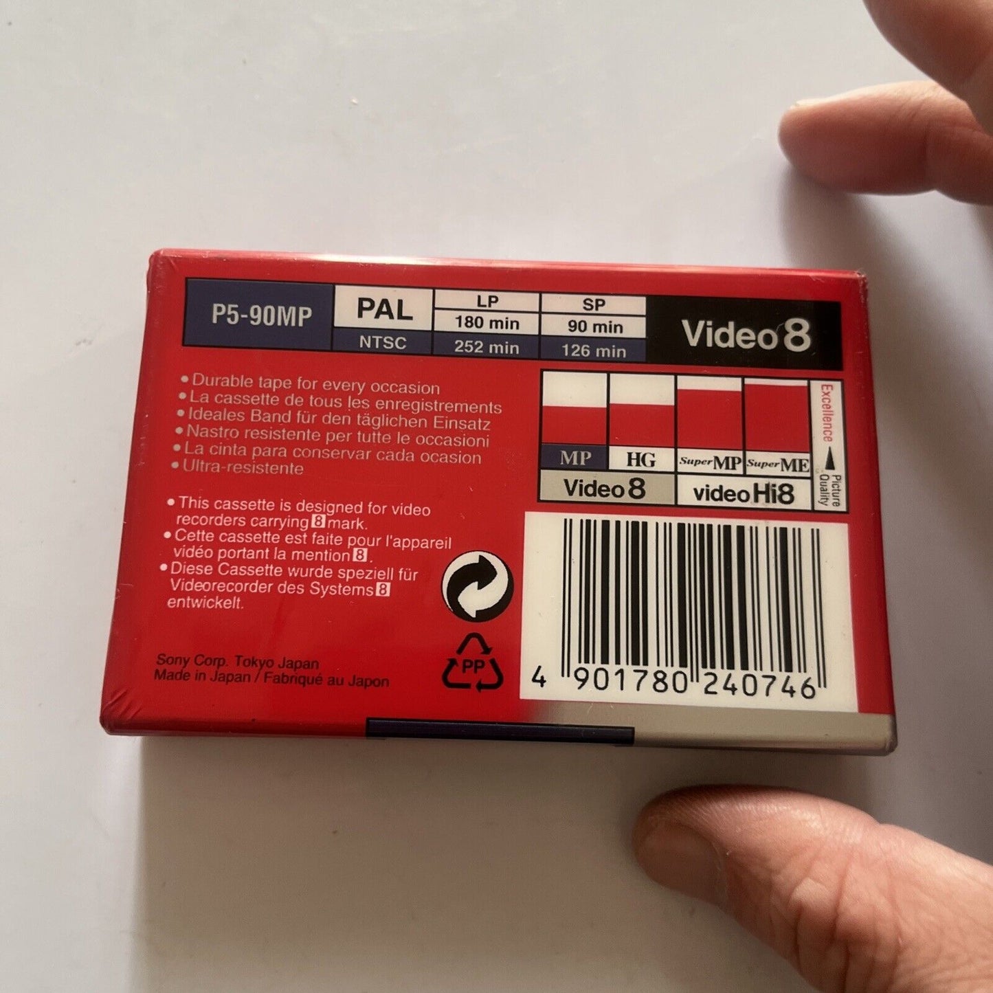 *New Sealed* Sony P5-90MP 8mm Metal Particle Video 8 Cassette Tape PAL